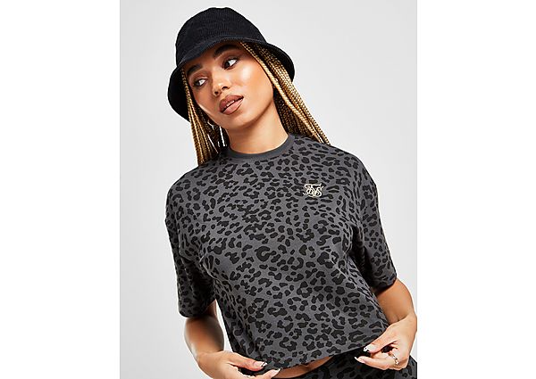 SikSilk Leopard Print Crop T-Shirt