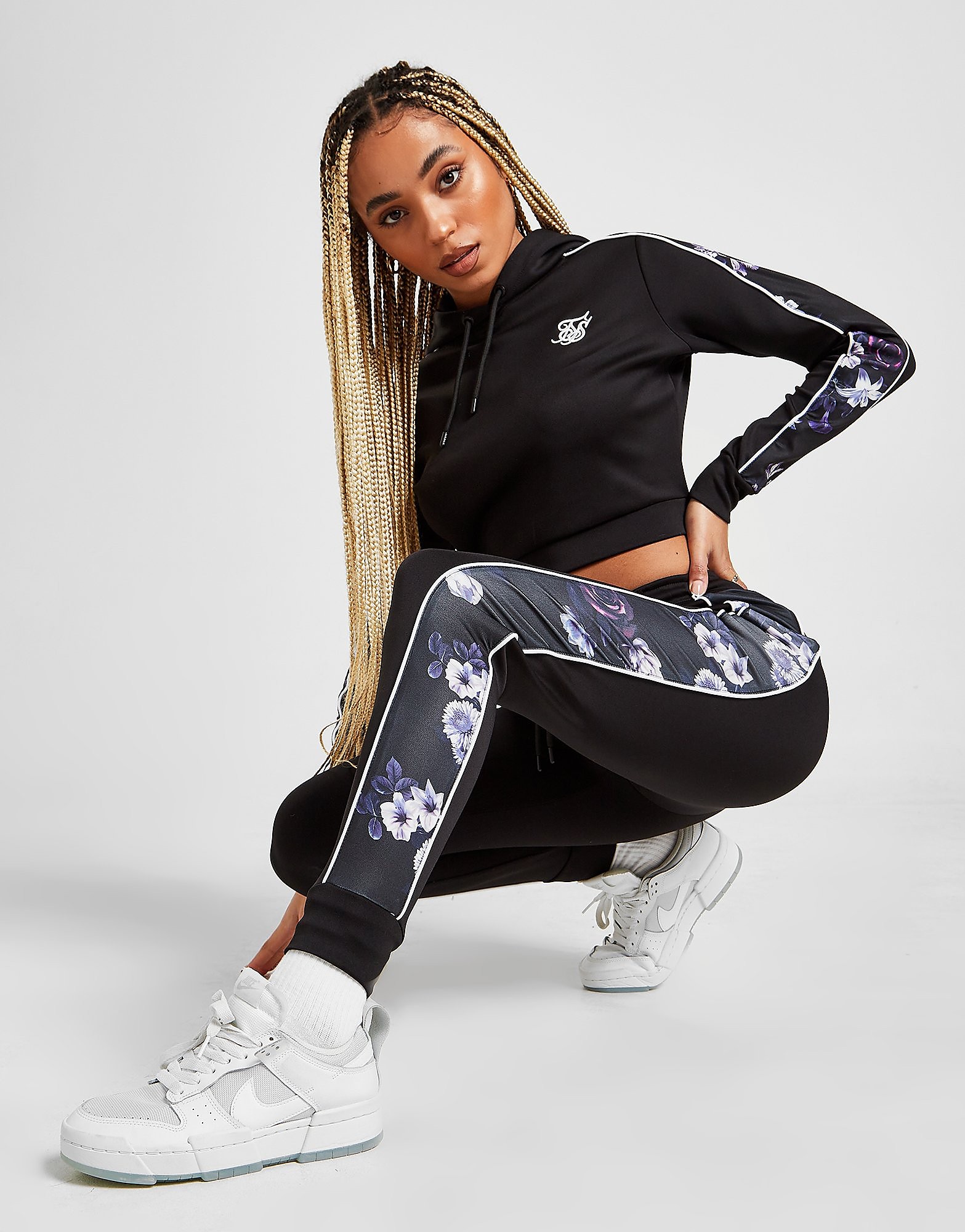 

SikSilk Floral Track Pants - Only at JD - Black - Womens, Black