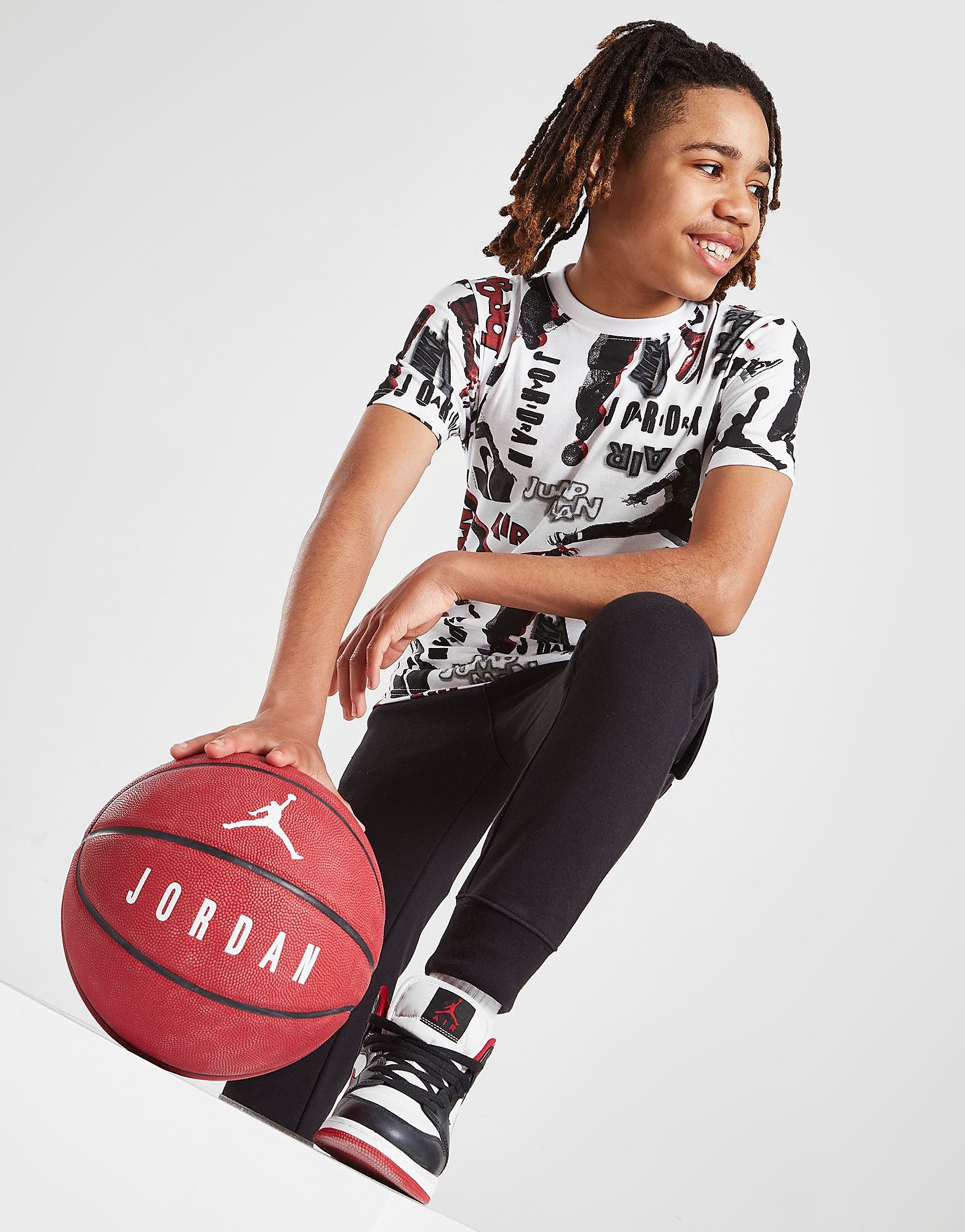 

Jordan All Over Print Logo T-Shirt Junior - White - Kids, White