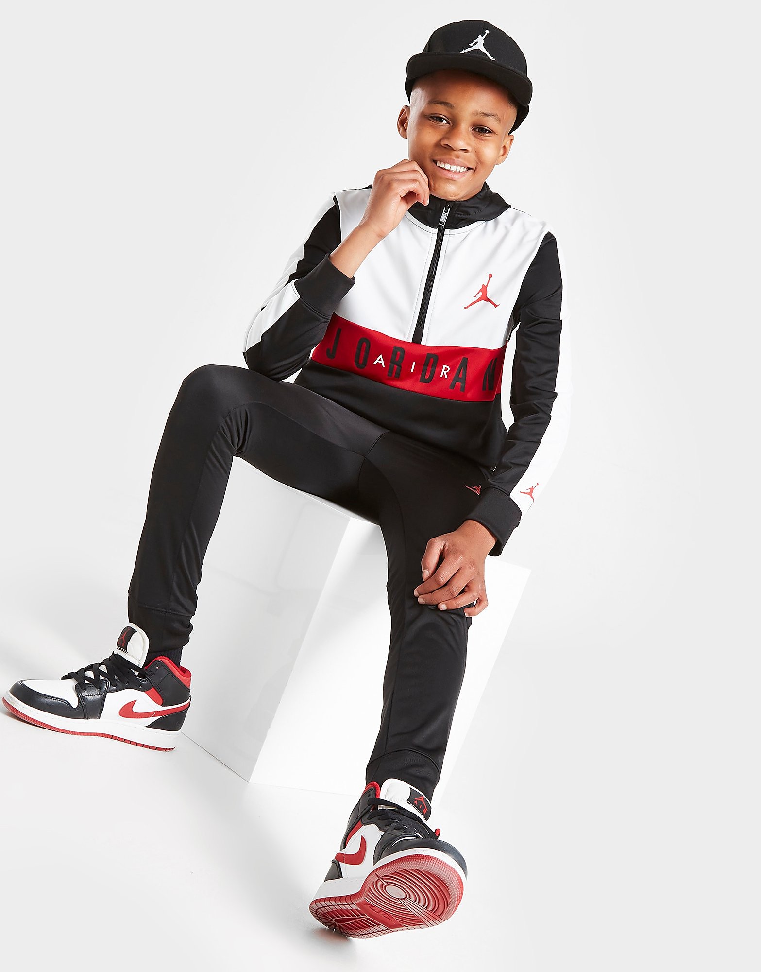 

Jordan Colour Block Hooded Tracksuit Junior - Only at JD - Black - Kids, Black