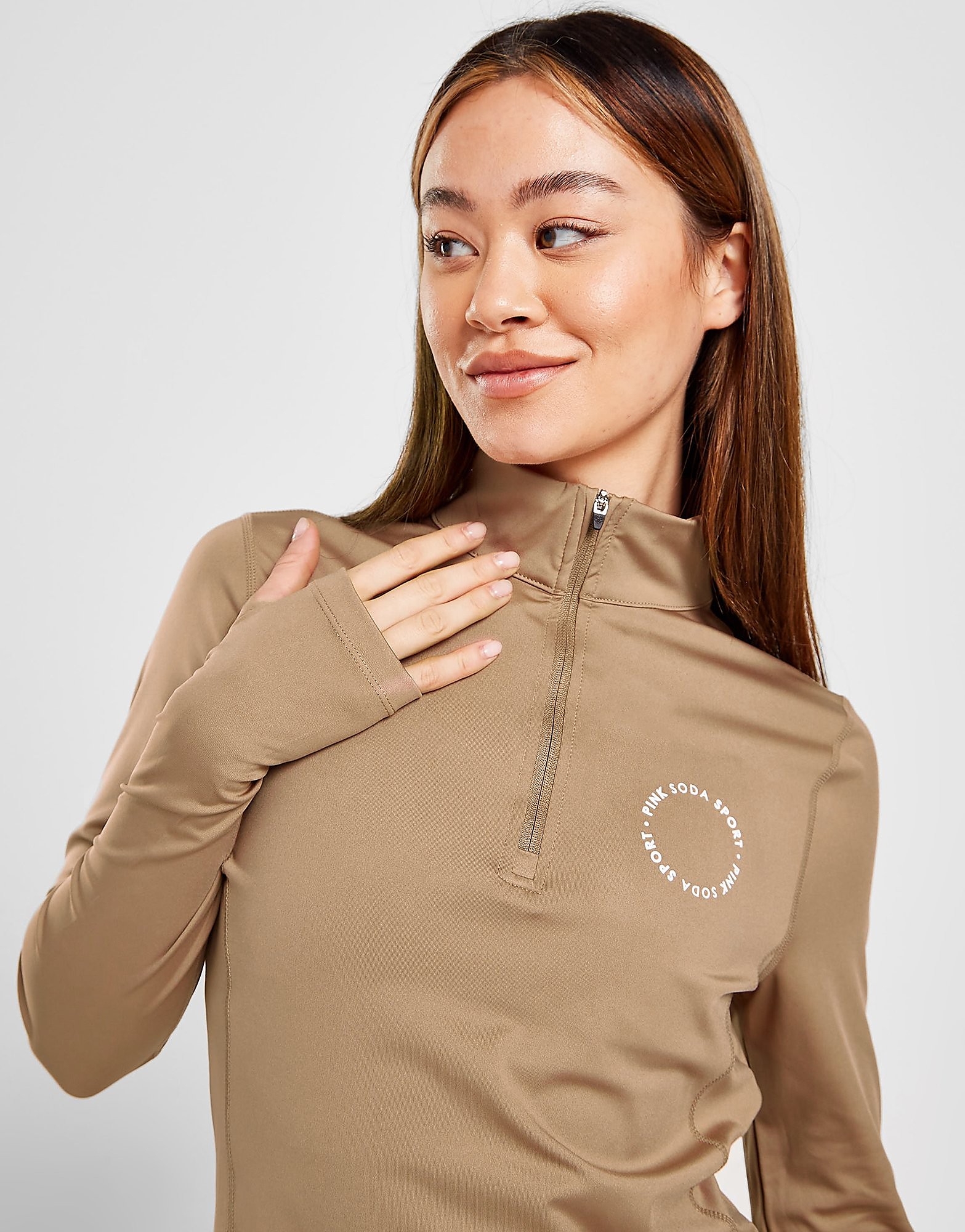 

Pink Soda Sport Olympic 1/4 Zip Top - Only at JD - Brown - Womens, Brown