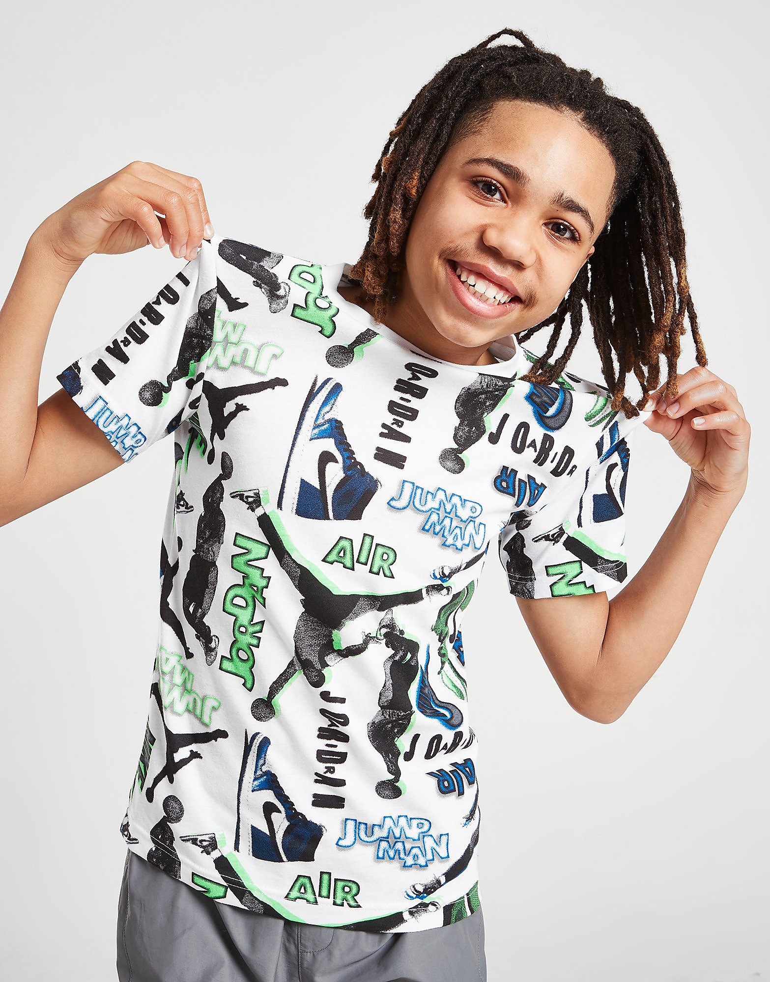 

Jordan All Over Print Logo T-Shirt Junior - White - Kids, White