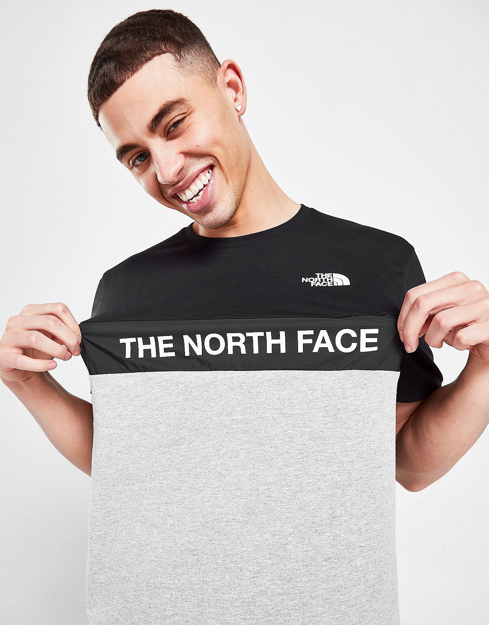 

The North Face Colour Block Grid T-Shirt - Only at JD - Black, Black