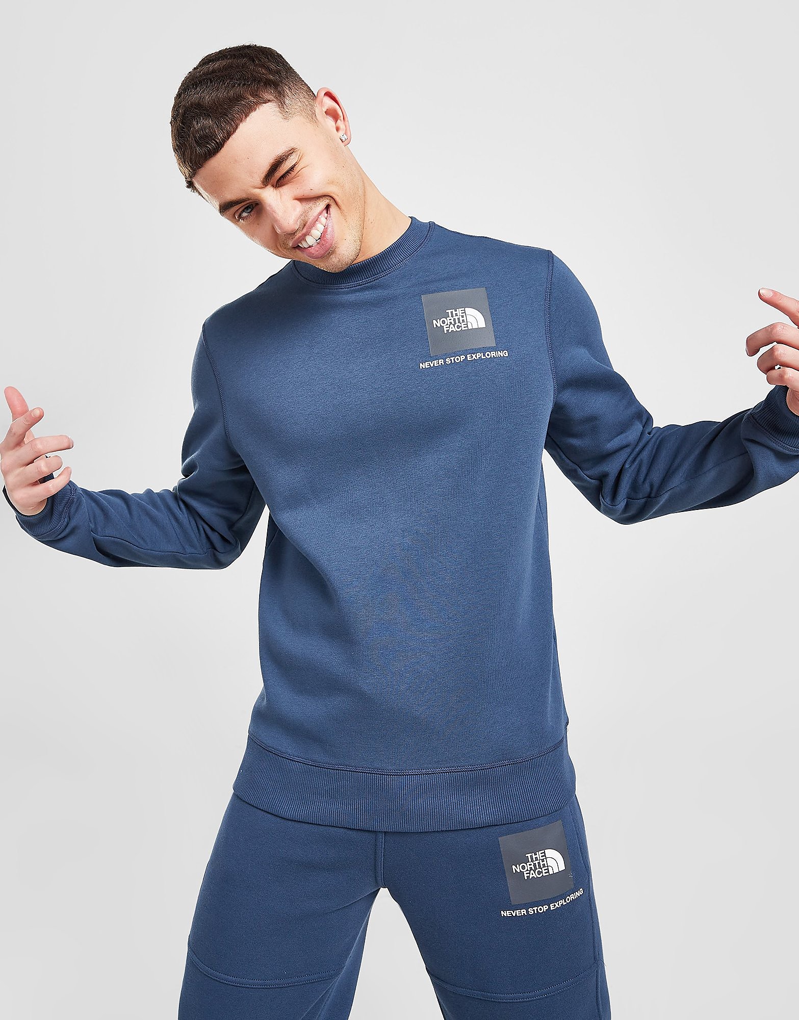 

The North Face Fine Box Crew Sweatshirt - Only at JD - Blue - Mens, Blue