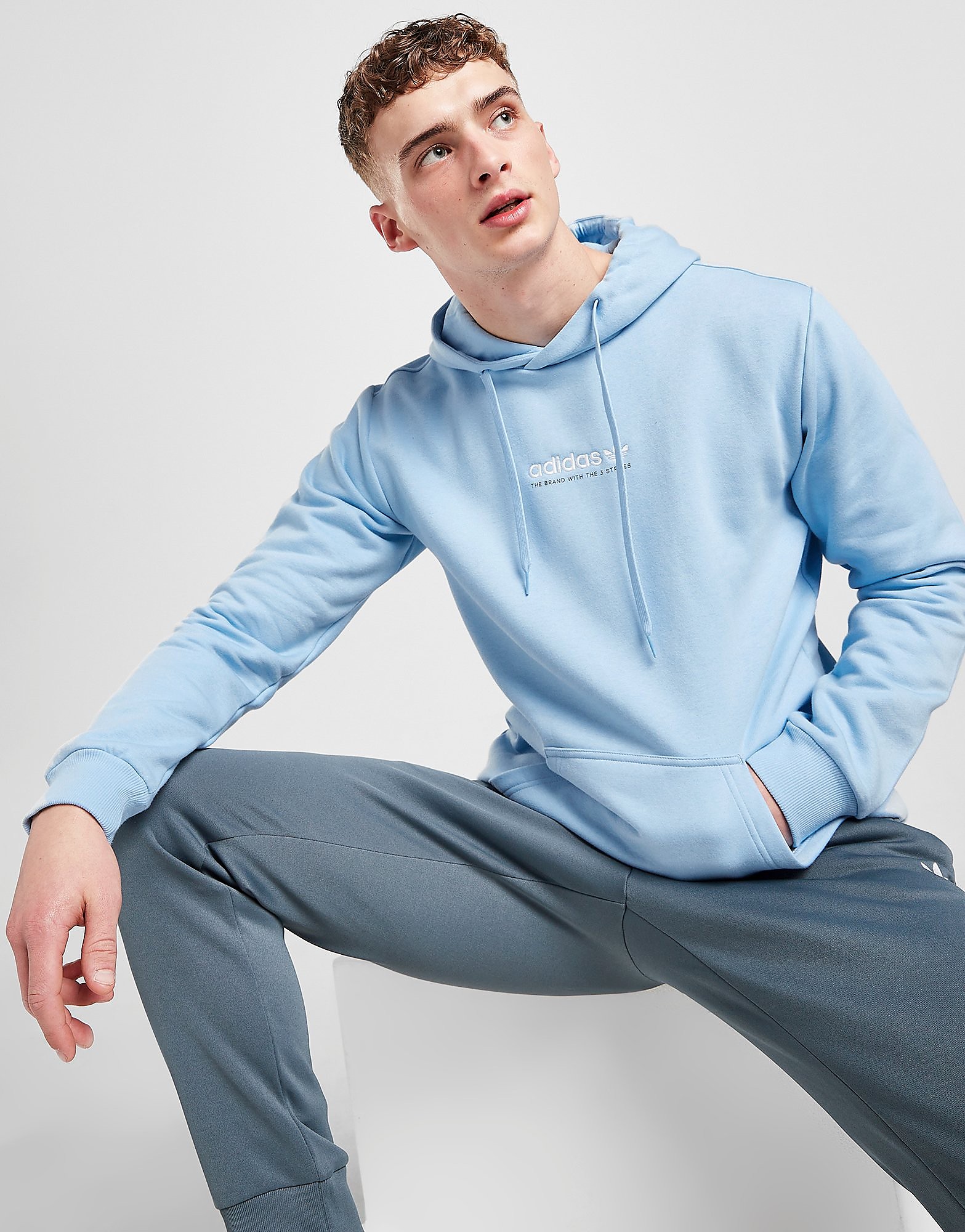 adidas Originals Trefoil Logo Hoodie - Blue - Mens, Blue