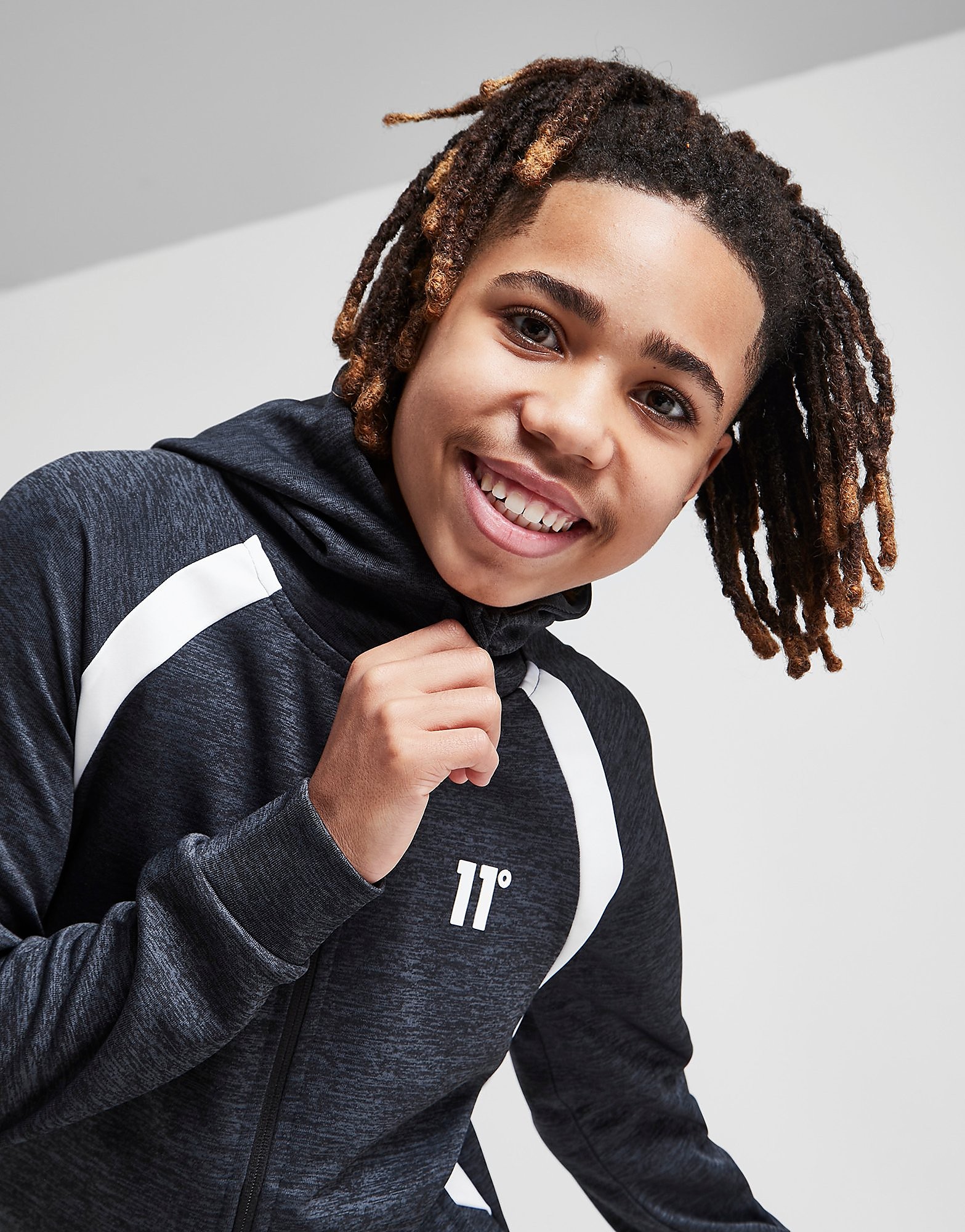 

11 Degrees Poly Full Zip Hoodie Junior - Only at JD - Grey - Kids, Grey