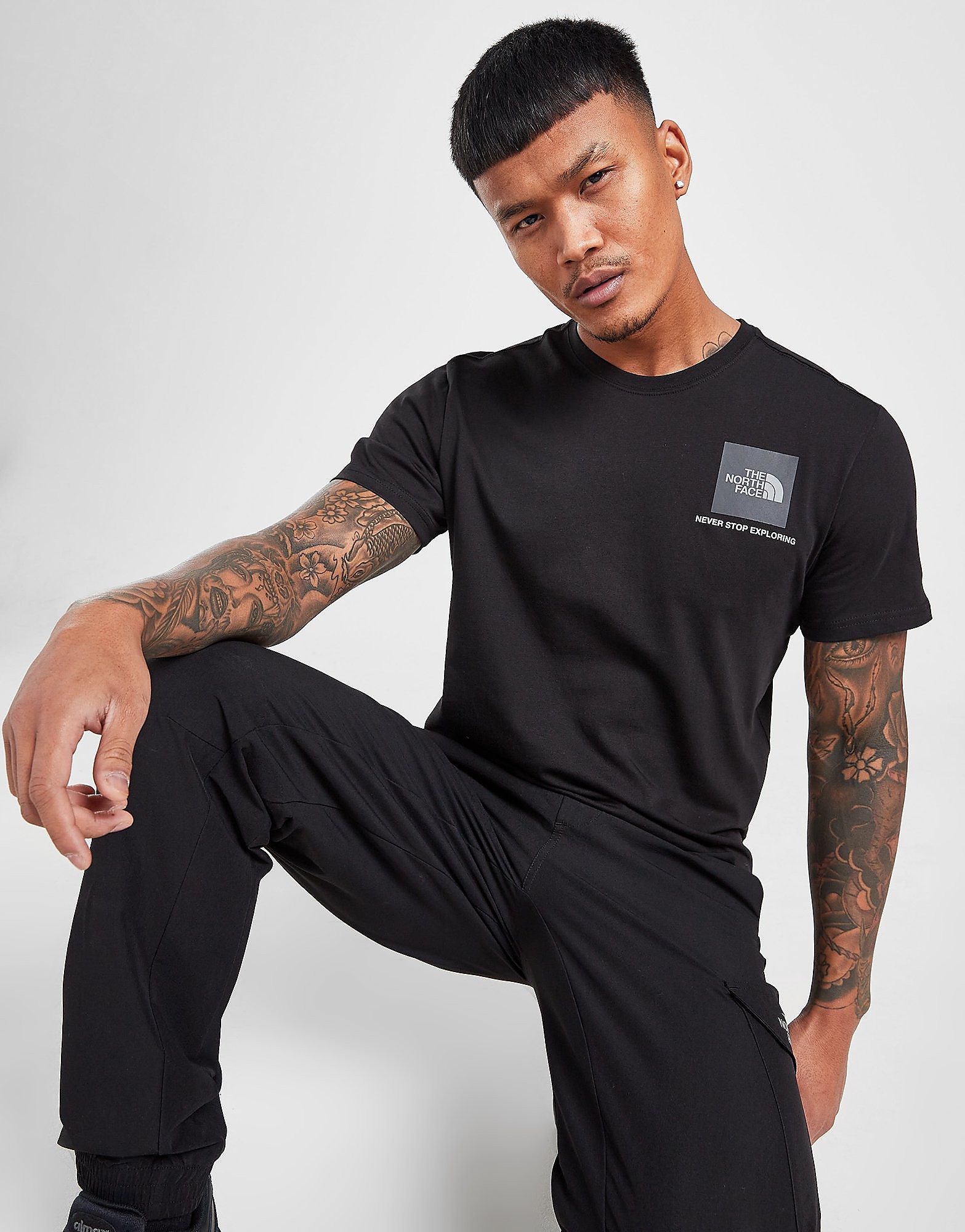 The North Face Fine Box Logo T-Shirt - Only at JD - Black, Black