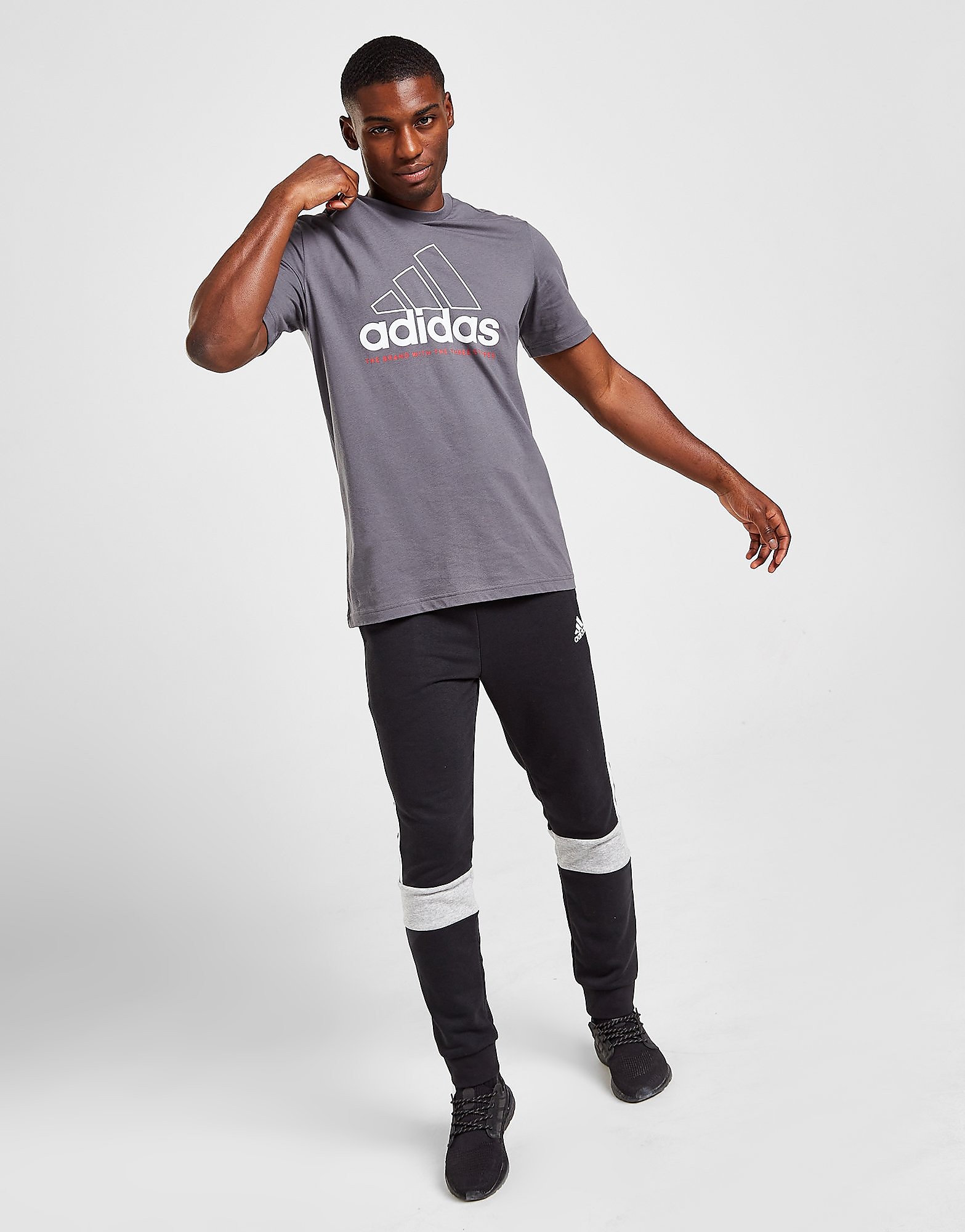 adidas Badge of Sport Outline T-Shirt - Only at JD - Grey - Mens, Grey
