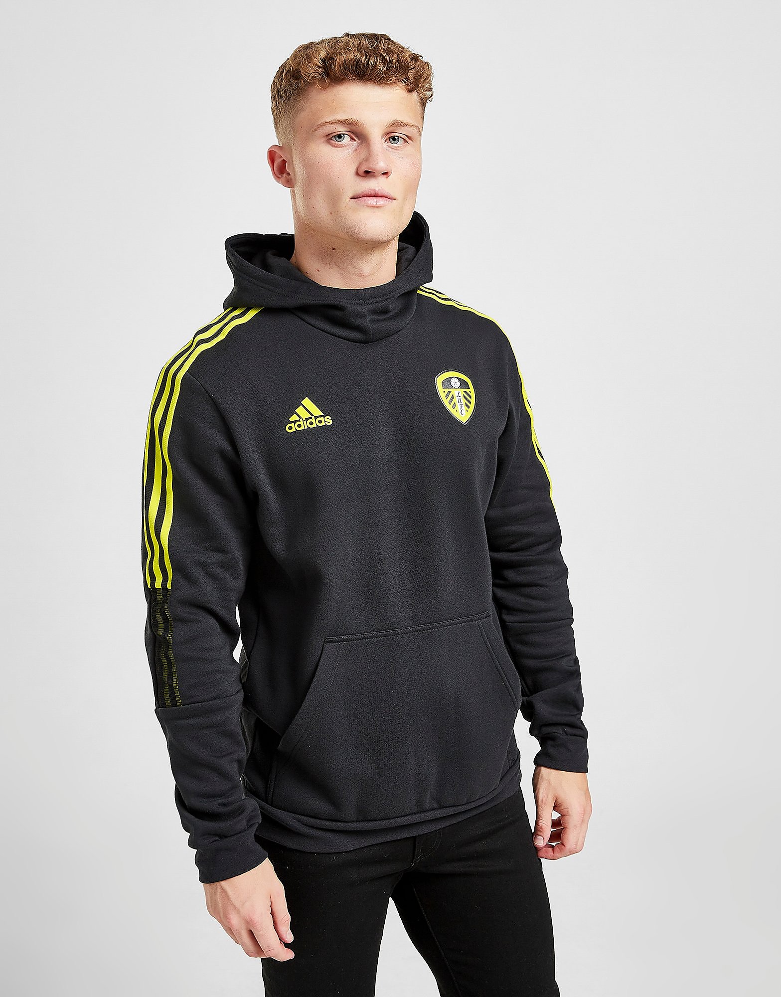 

adidas Leeds United FC Travel Hoodie - Black - Mens, Black
