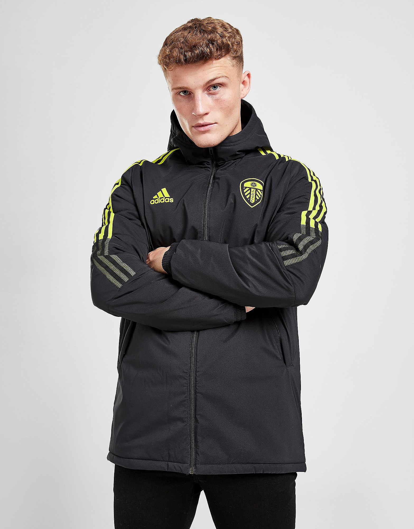 

adidas Leeds United FC Windbreaker Jacket - Black - Mens, Black