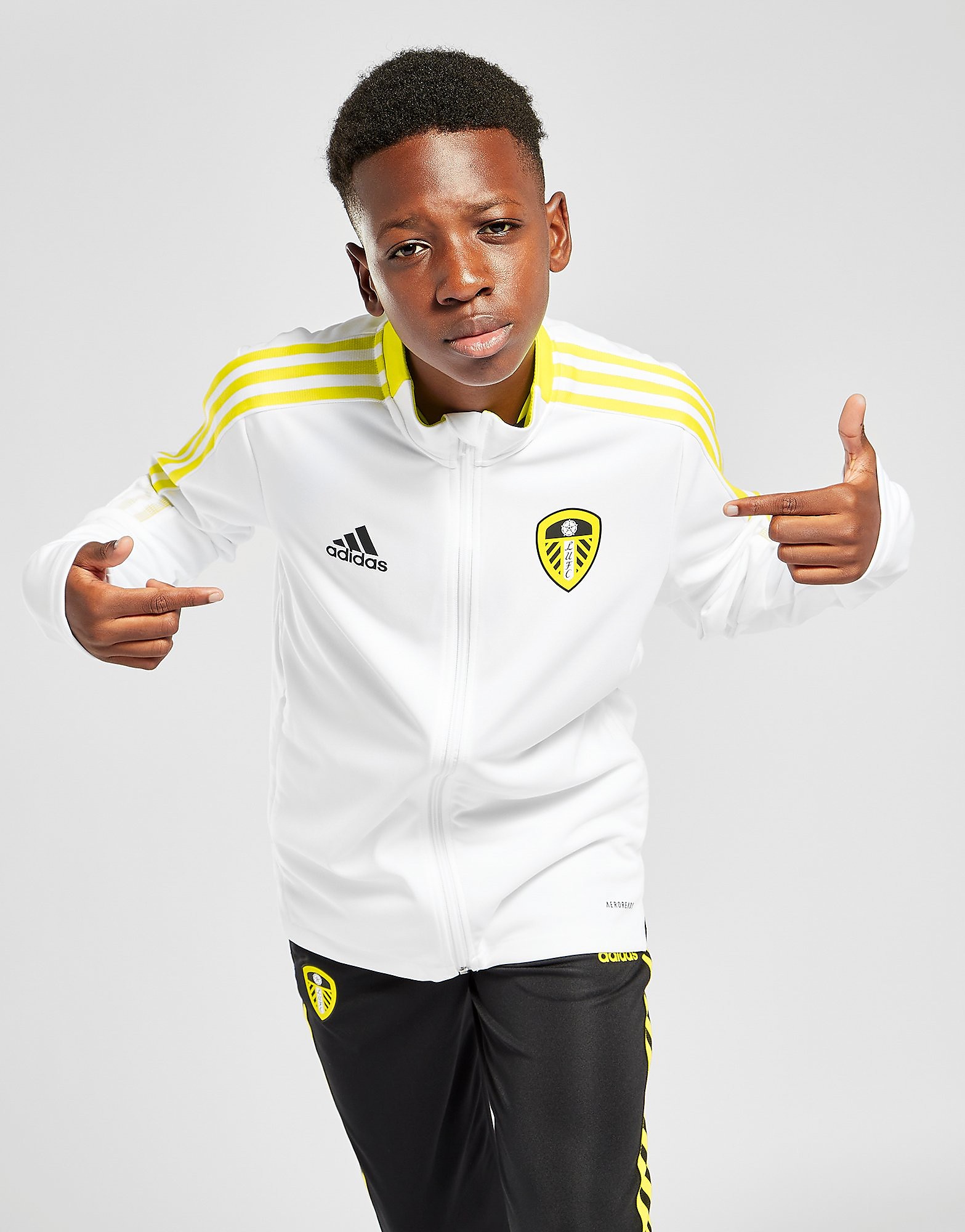 

adidas Leeds United FC 2021 Anthem Jacket Junior - White - Kids, White