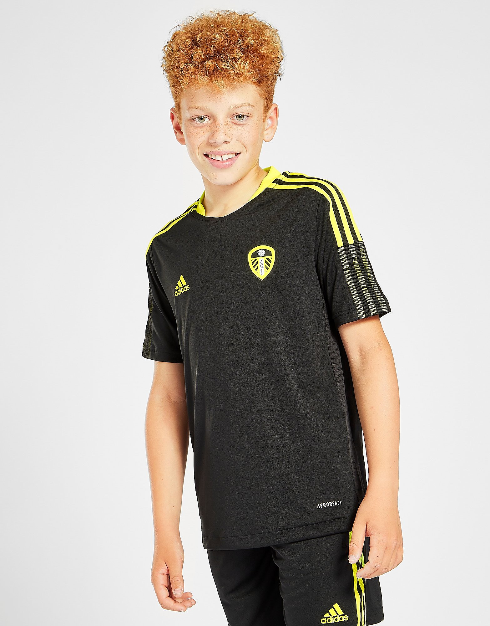 

adidas Leeds United FC 2021 Training T-Shirt Junior - Black - Kids, Black