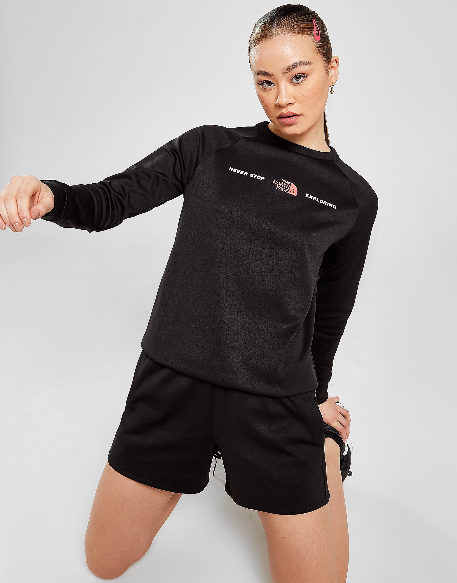 

The North Face Never Stop Exploring Poly Crew Sweatshirt - Only at JD - Black - Womens, Black