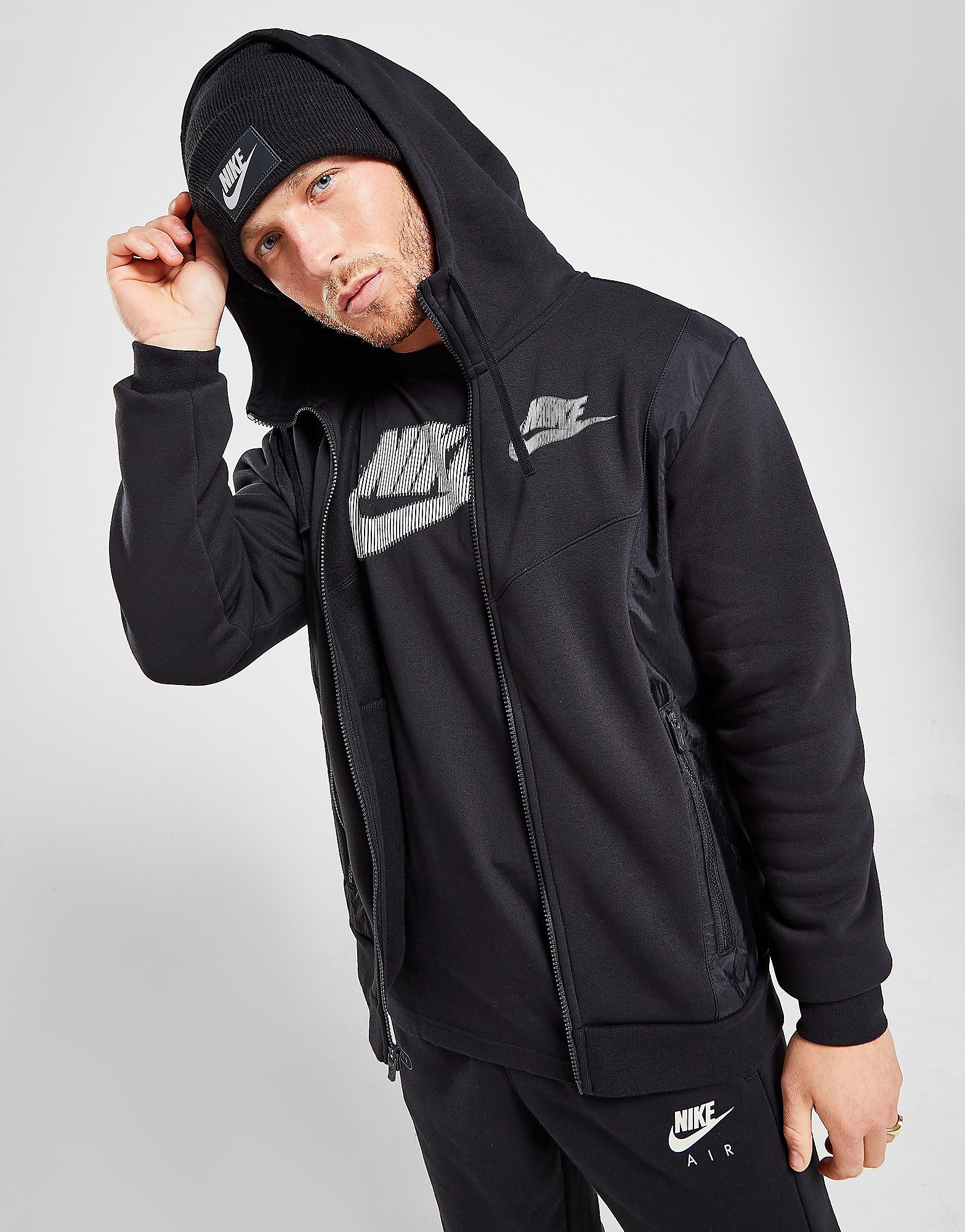 

Nike Hybrid Full Zip Hoodie - Only at JD - Black/Black/Black/Sail - Mens, Black/Black/Black/Sail