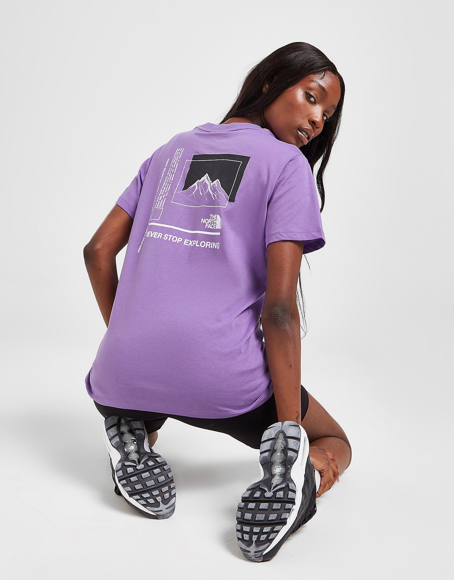 The North Face Graphic Back T-Shirt - Purple/LIL/WH$ - Womens, Purple/LIL/WH$