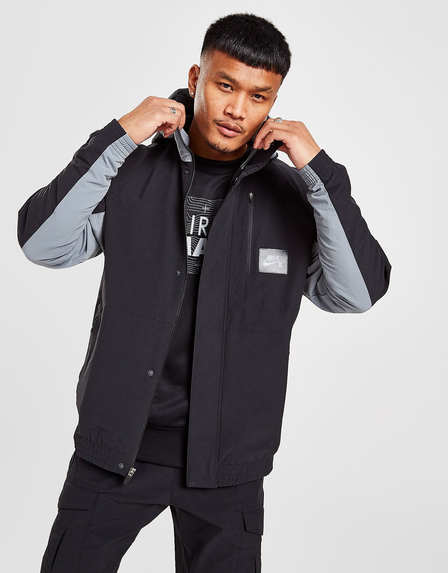 

Nike Air Max Woven Jacket - Only at JD - Black/Cool Grey/Black - Mens, Black/Cool Grey/Black