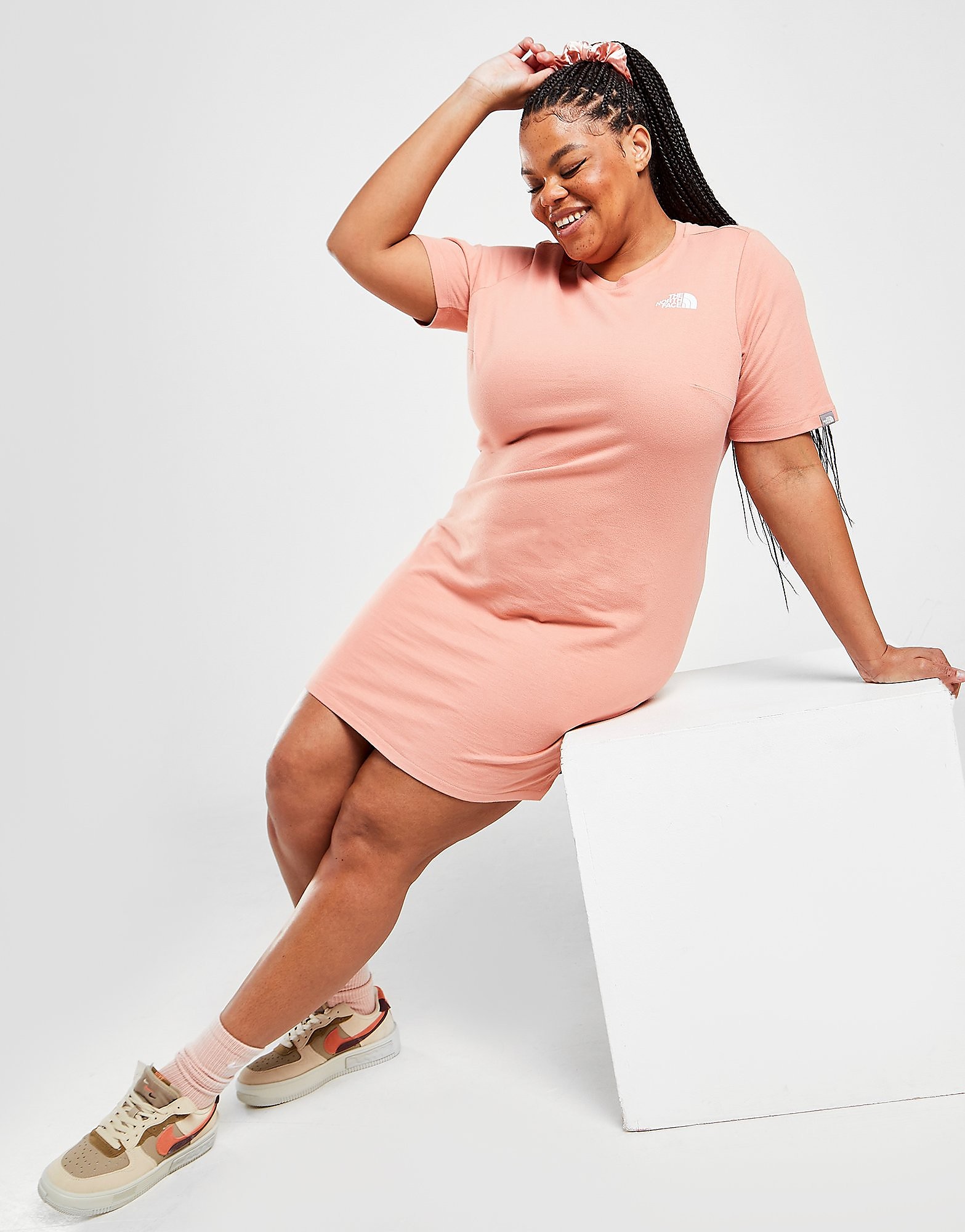 

The North Face Simple Dome Plus Size T-Shirt Dress - Pink - Womens, Pink