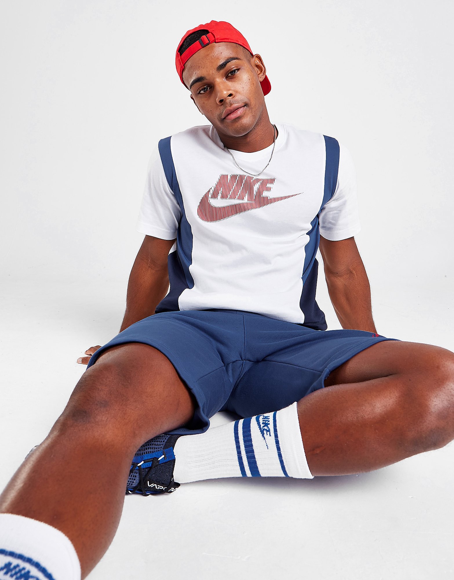 

Nike Hybrid T-Shirt - Only at JD - White/Obsidian/Mystic Navy/University Red, White/Obsidian/Mystic Navy/University Red