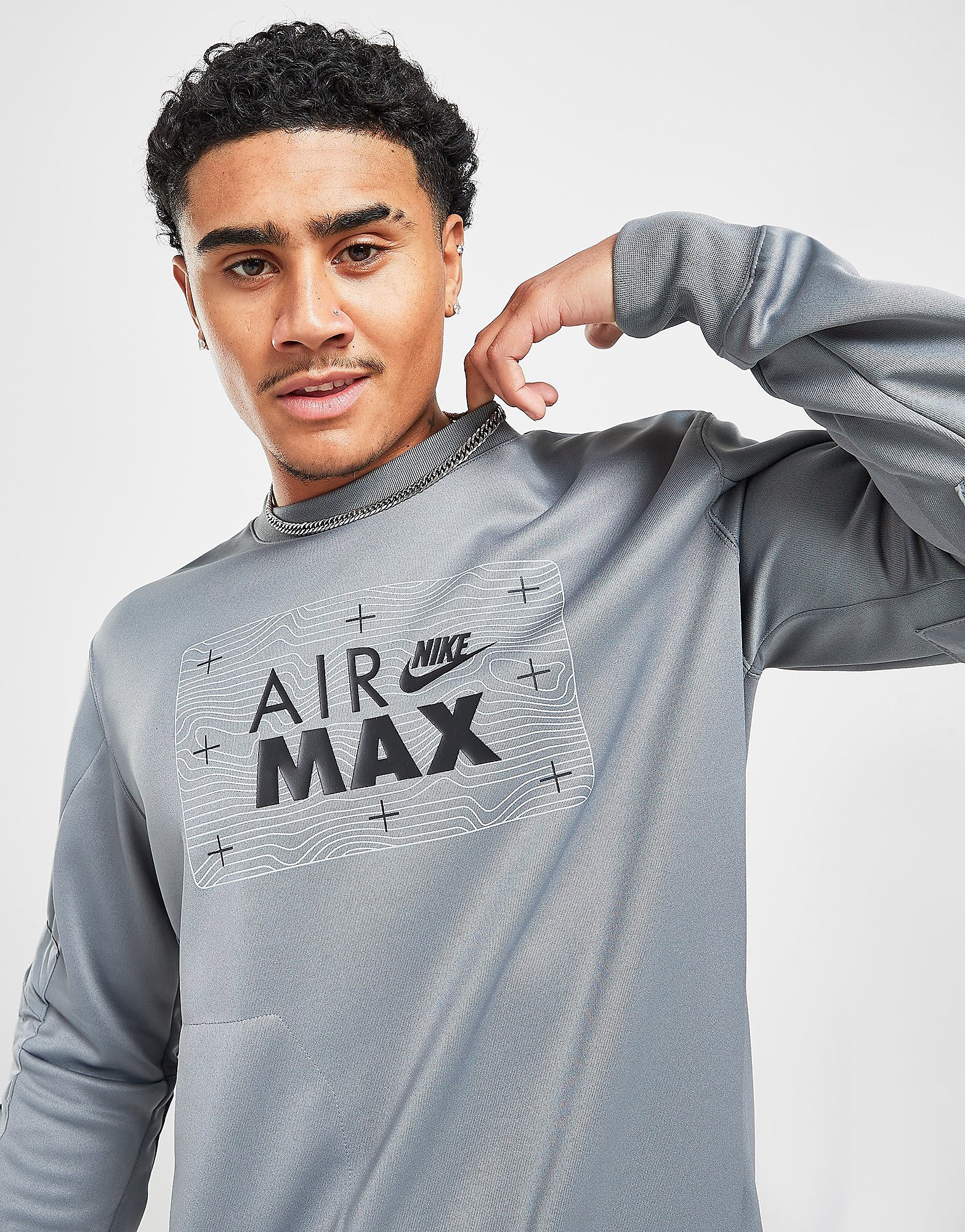 

Nike Air Max Poly Crew Sweatshirt - Only at JD - Cool Grey/Cool Grey/Black - Mens, Cool Grey/Cool Grey/Black