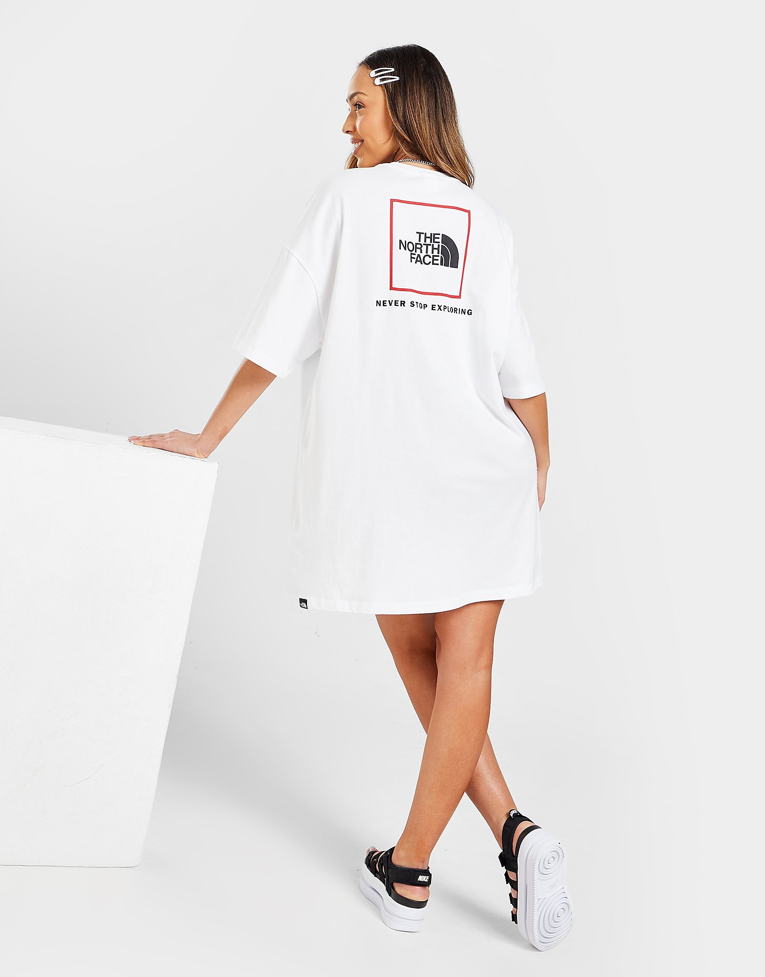 

The North Face Box Graphic T-Shirt Dress - Only at JD - White/WHT/RD$ - Womens, White/WHT/RD$
