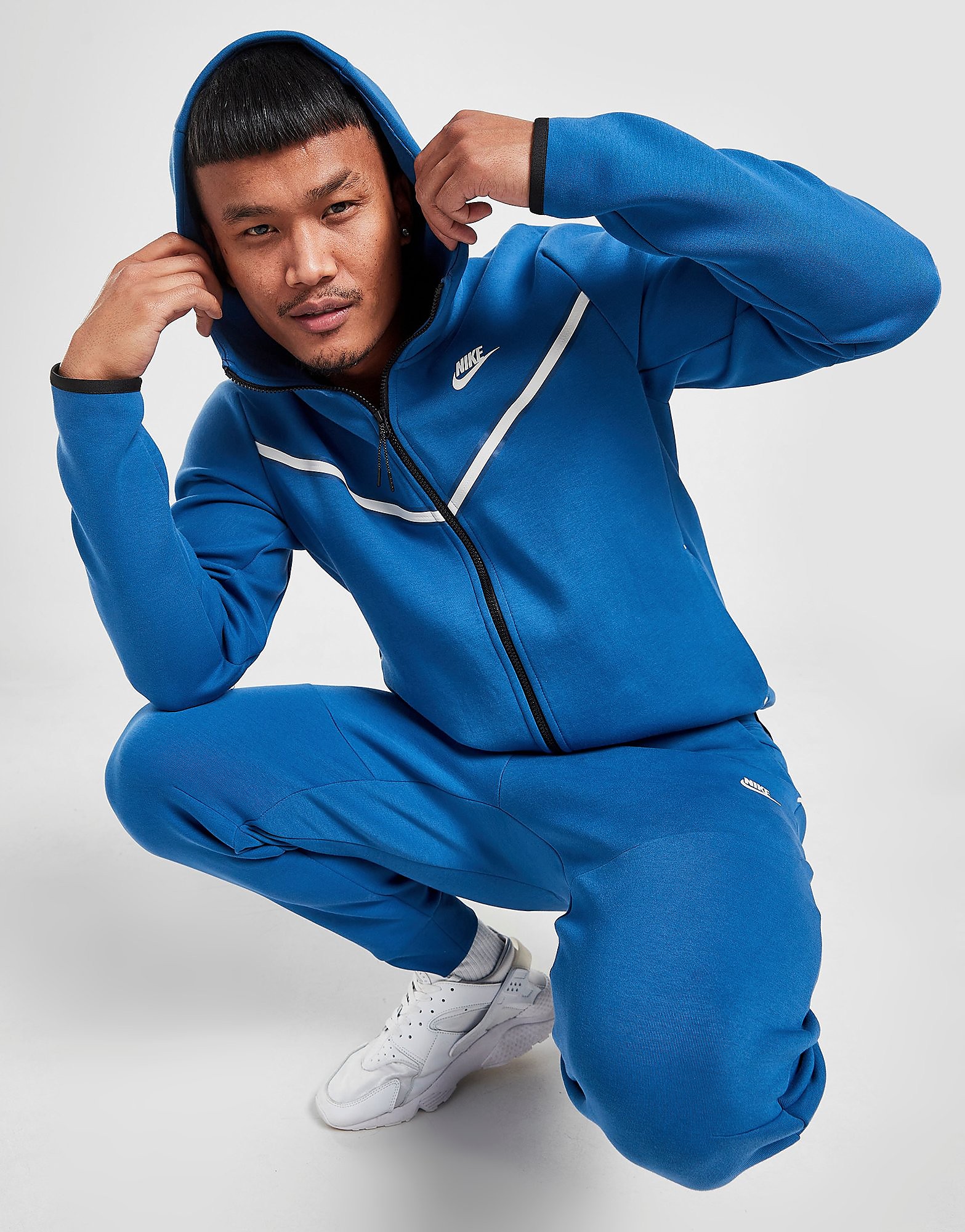 

Nike Tech Fleece Full Zip Hoodie - Dark Marina Blue/Light Bone - Mens, Dark Marina Blue/Light Bone