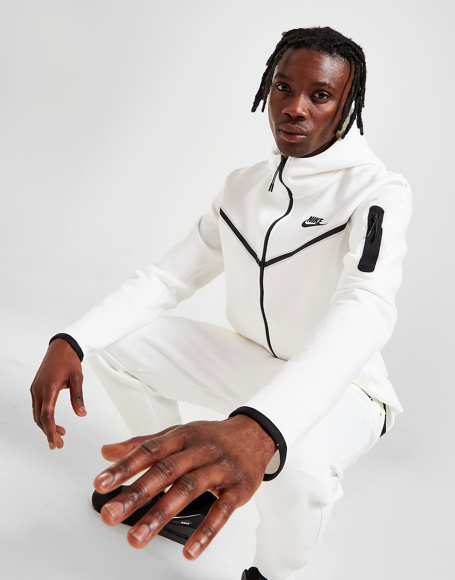 

Nike Tech Fleece Hoodie - White/Black - Mens, White/Black