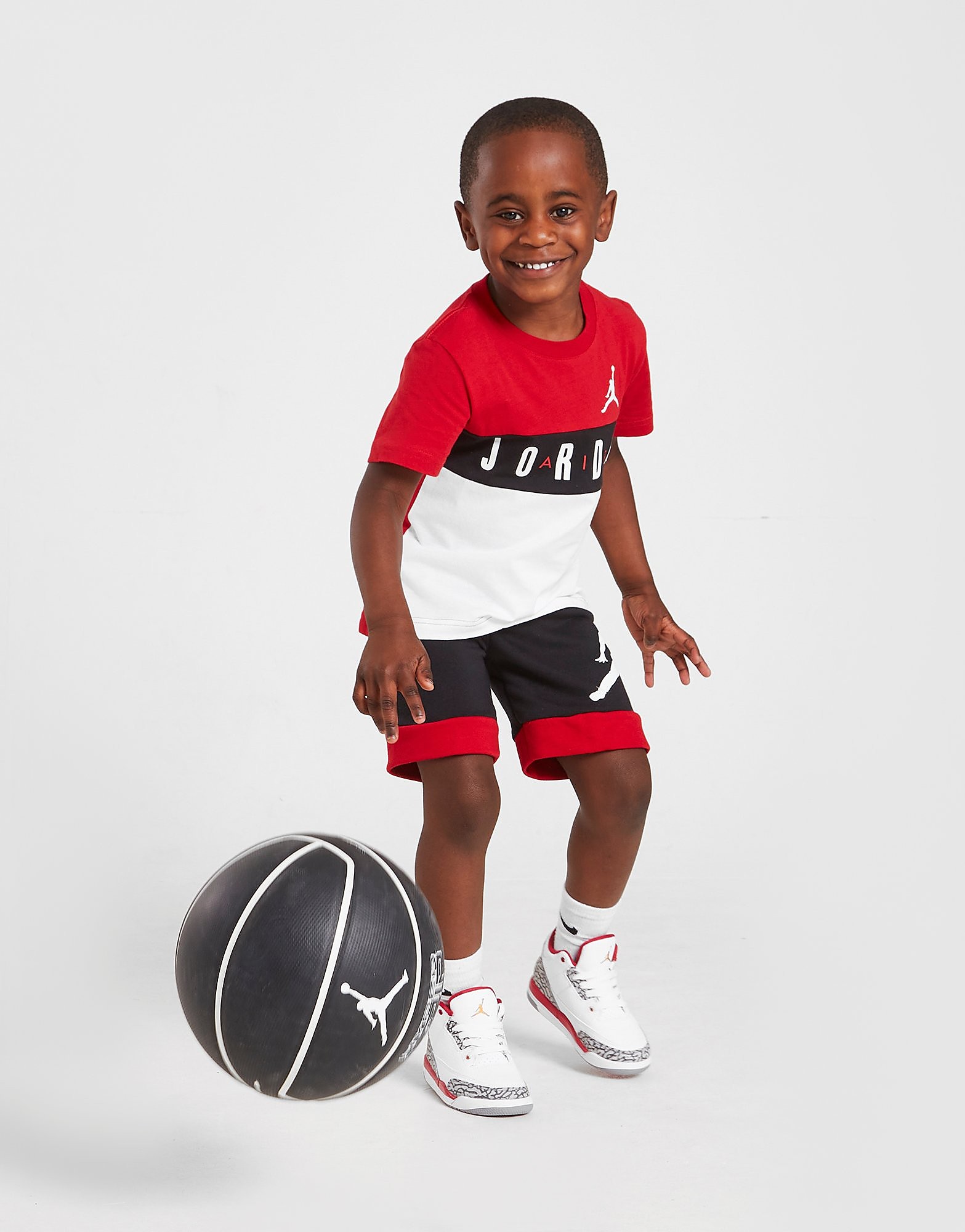 

Jordan Colour Block T-Shirt/Shorts Set Children - Only at JD - Red/Black - Kids, Red/Black