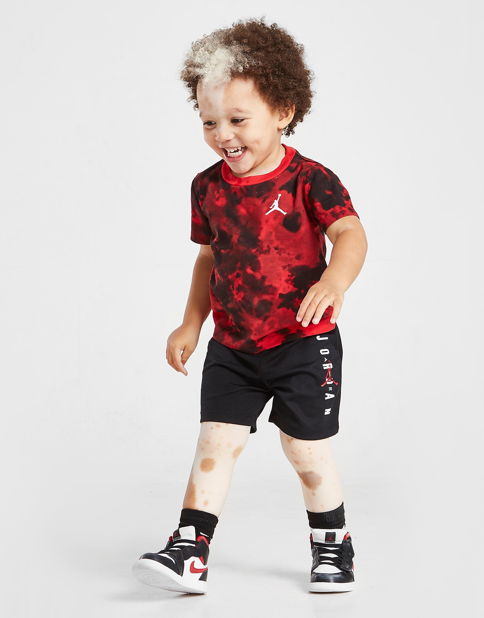 

Jordan Tie Dye Mesh T-Shirt & Shorts Set Infant - Red/Black - Kids, Red/Black