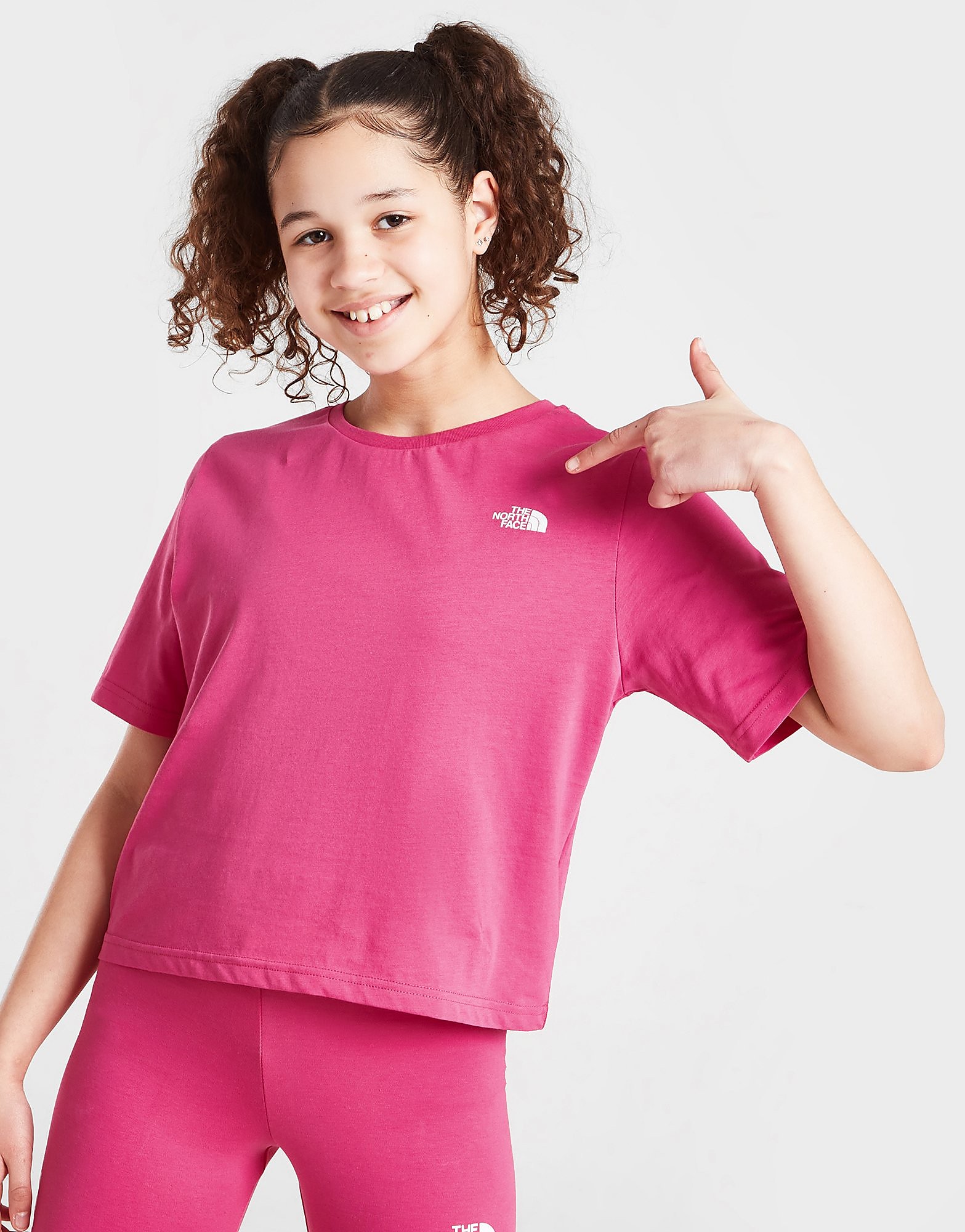 

The North Face Girls' Short Sleeve Crop T-Shirt Junior - Pink - Kids, Pink
