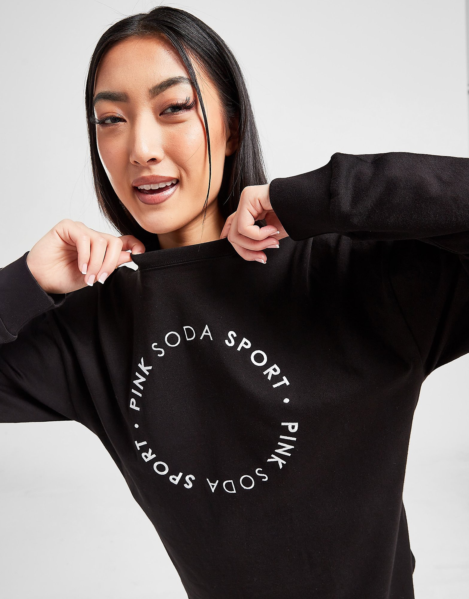 

Pink Soda Sport Circle Long Sleeve T-Shirt - Only at JD - Black - Womens, Black