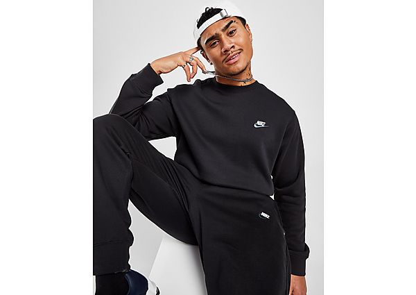 Nike Foundation Fleece Sweatshirt - Only at JD - Black/White - Mens, Black/White