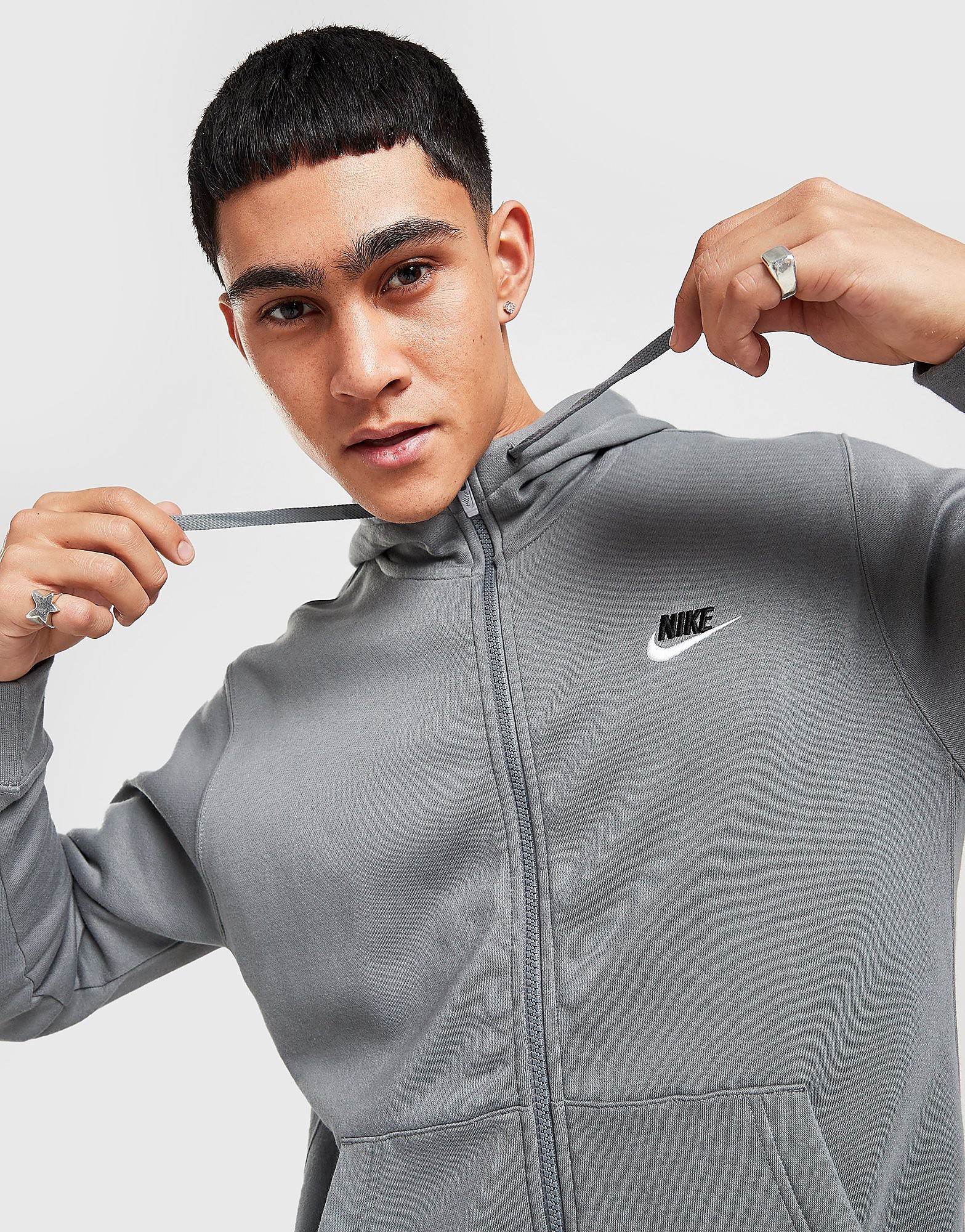 

Nike Foundation Full-Zip Hoodie - Only at JD - Smoke Grey/Black - Mens, Smoke Grey/Black