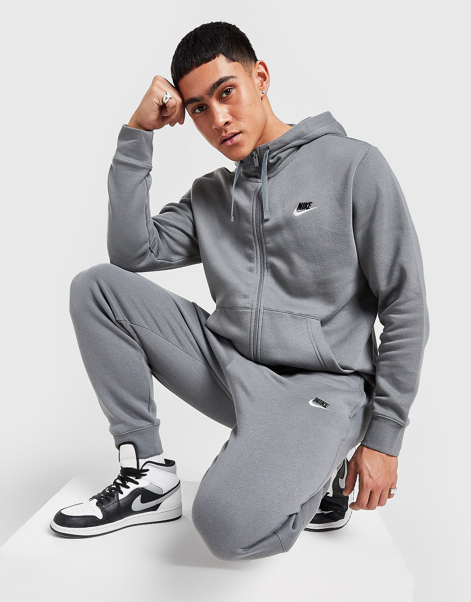 

Nike Foundation Fleece Joggers - Only at JD - Smoke Grey/Black - Mens, Smoke Grey/Black