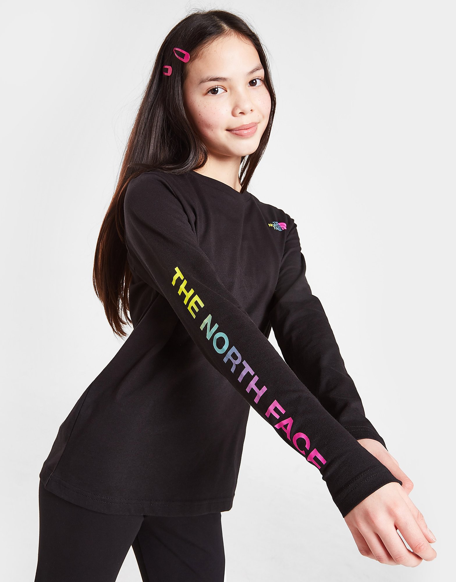 

The North Face Girls' Long Sleeve Graphic T-Shirt Junior - Black - Kids, Black