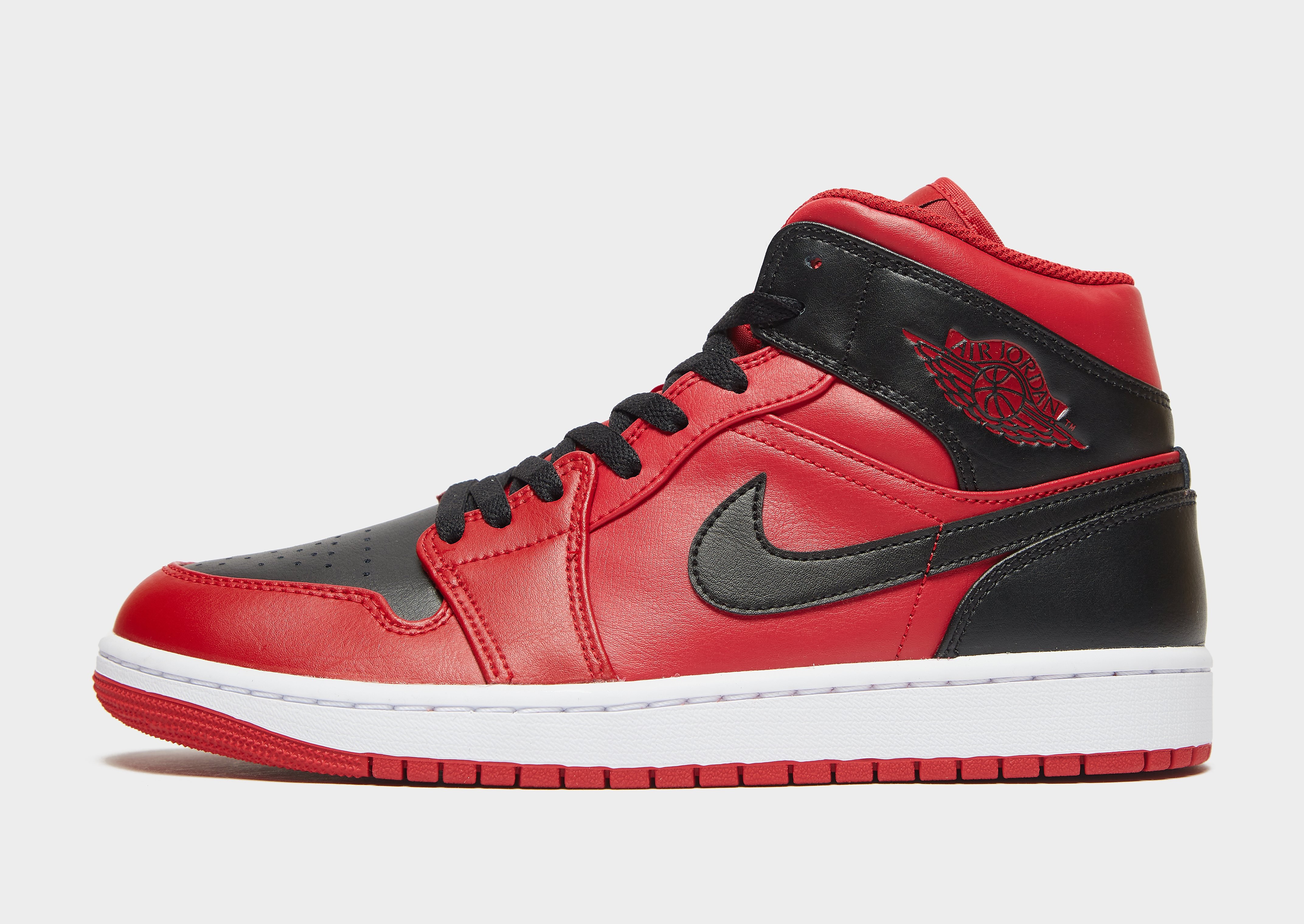 

Jordan Air 1 Mid - Red/Black - Mens, Red/Black