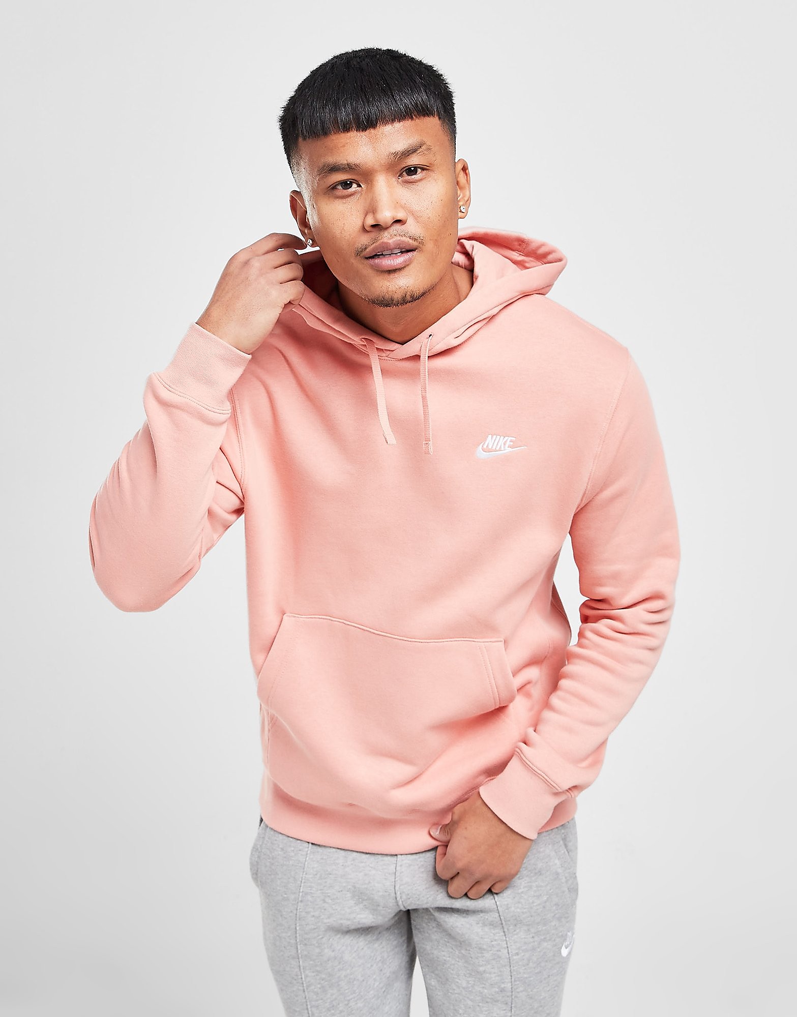 

Nike Sportswear Club Fleece Pullover Hoodie - Light Madder Root/Light Madder Root/White - Mens, Light Madder Root/Light Madder Root/White