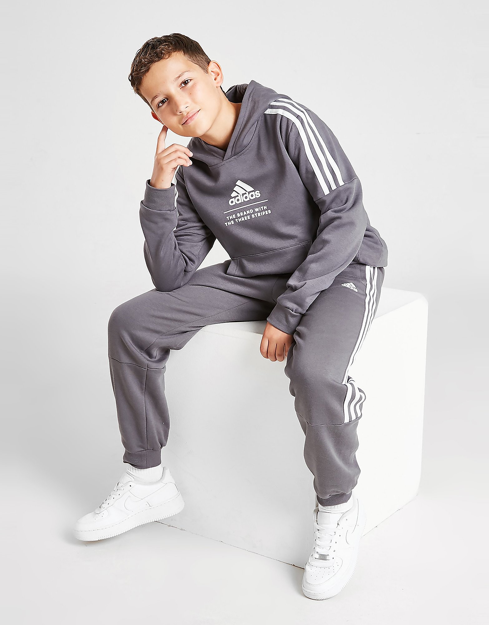 

adidas Badge of Sport Fleece Hoodie Junior - Grey - Kids, Grey