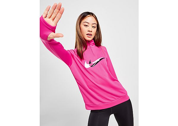 Nike Haut de running intermédiaire à 1/4 de zip Nike Dri-FIT Swoosh Run pour Femme - Active Pink/Black/White, Active Pink/Black/White
