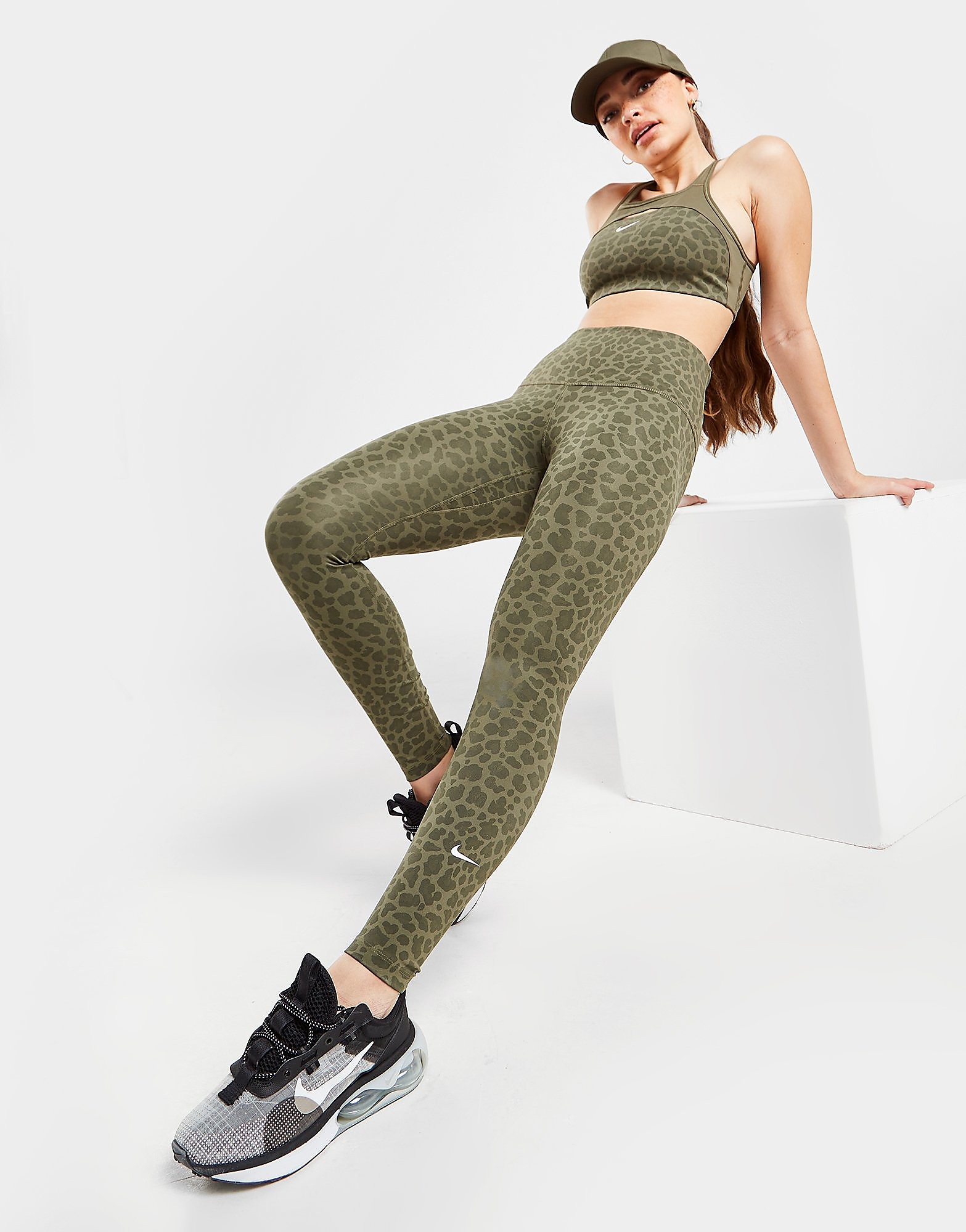 

Nike Training Leopard All Over Print Tights - Medium Olive/White - Womens, Medium Olive/White