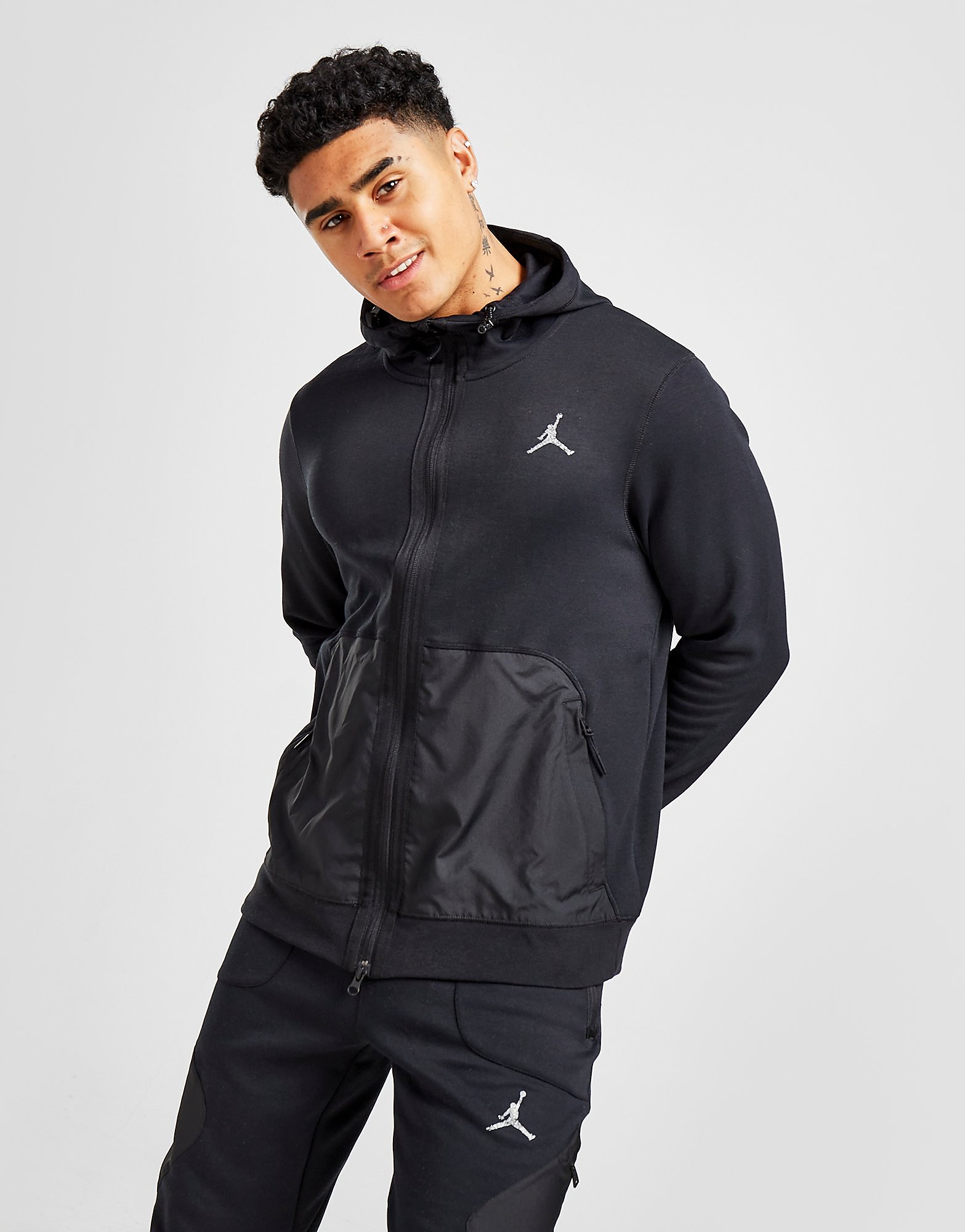 

Jordan Statement Full Zip Hoodie - Black - Mens, Black