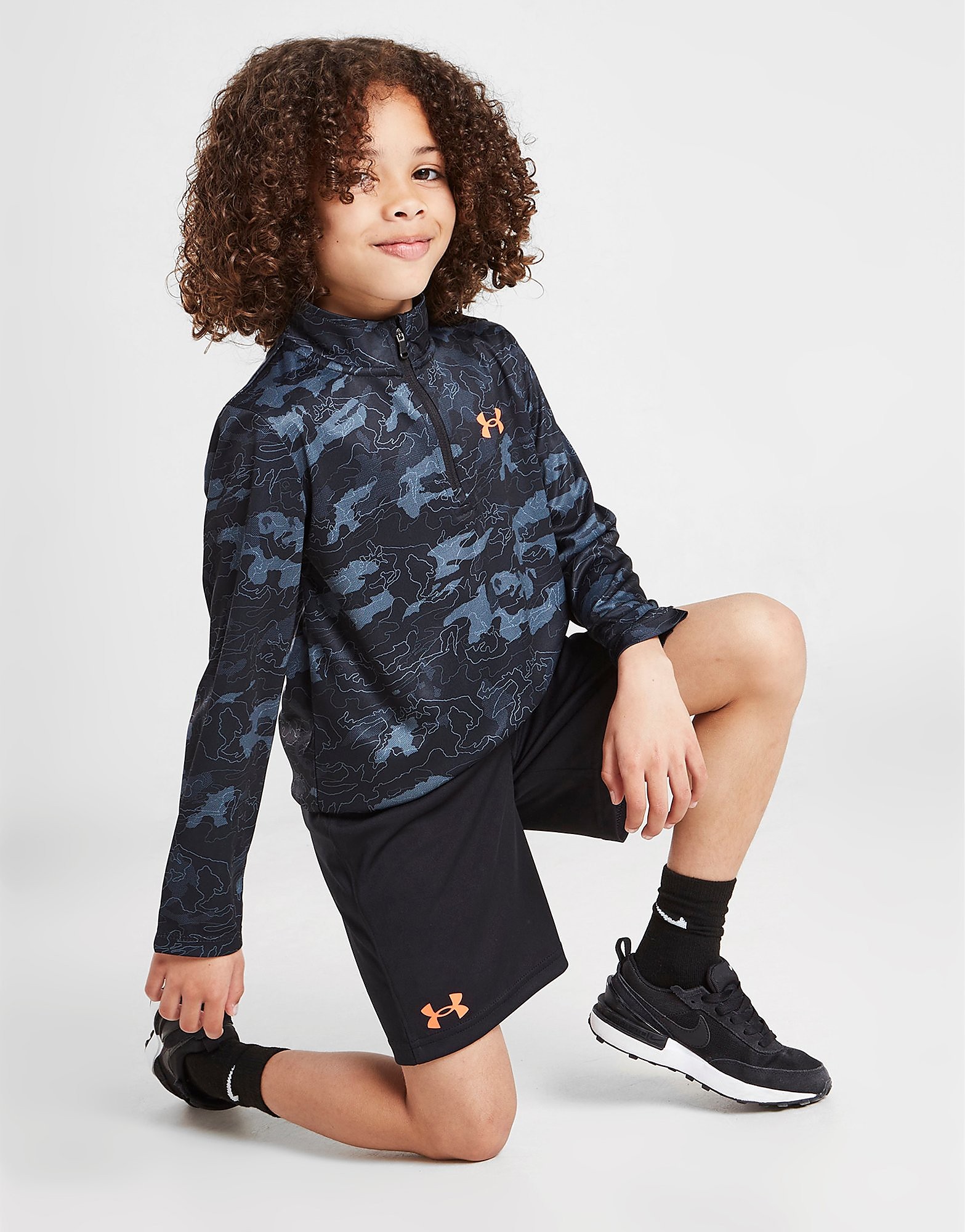 

Under Armour Tech Camo 1/4 Zip Top/Shorts Set Children - Only at JD - Black - Kids, Black