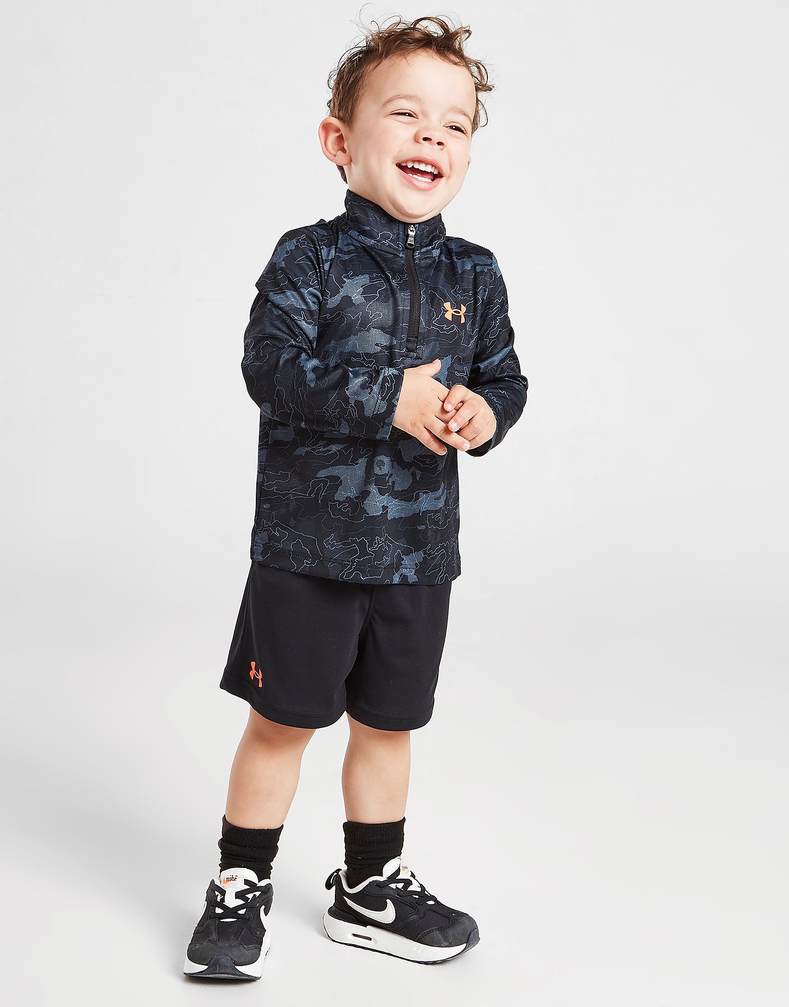 

Under Armour Tech Camo 1/4 Zip Top/Shorts Set Infant - Only at JD - Black - Kids, Black