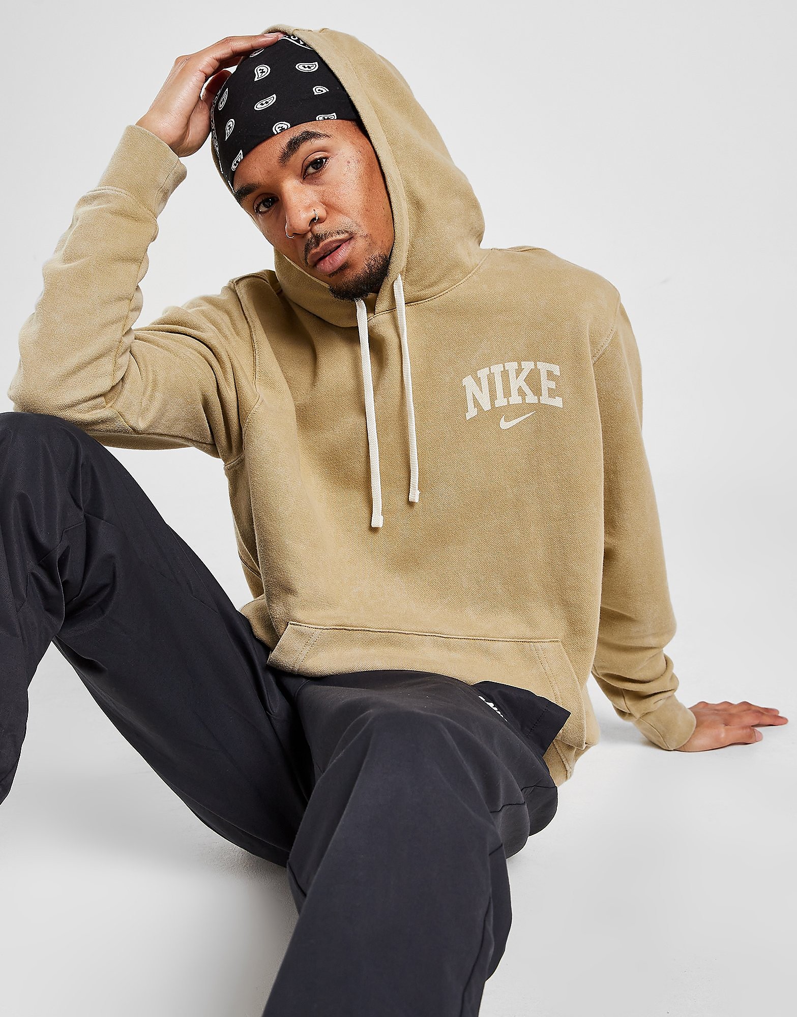 Nike Arch Logo Hoodie - Parachute Beige - Mens, Parachute Beige