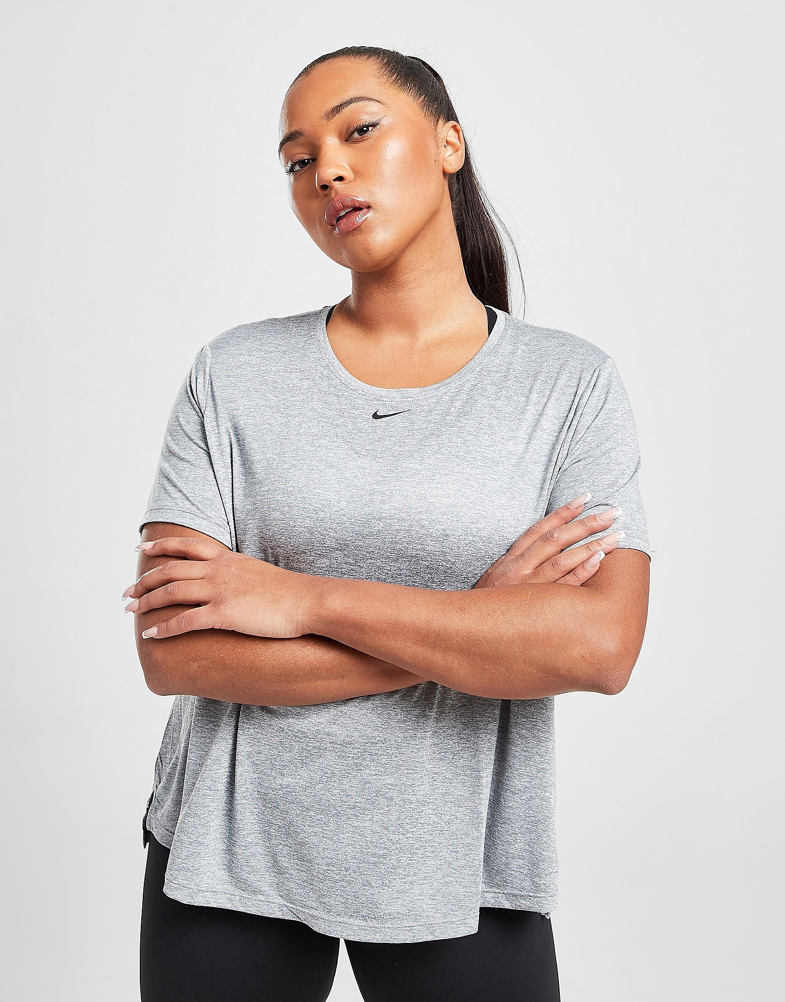 

Nike One Core Plus Size T-Shirt - Grey - Womens, Grey