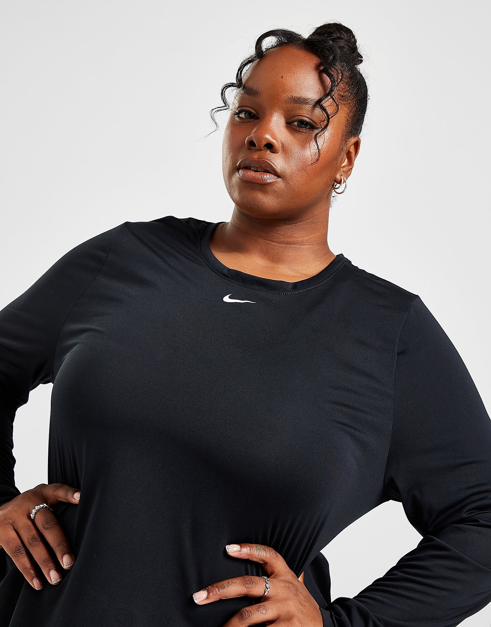 

Nike Plus Size One Long Sleeve T-Shirt - Black - Womens, Black