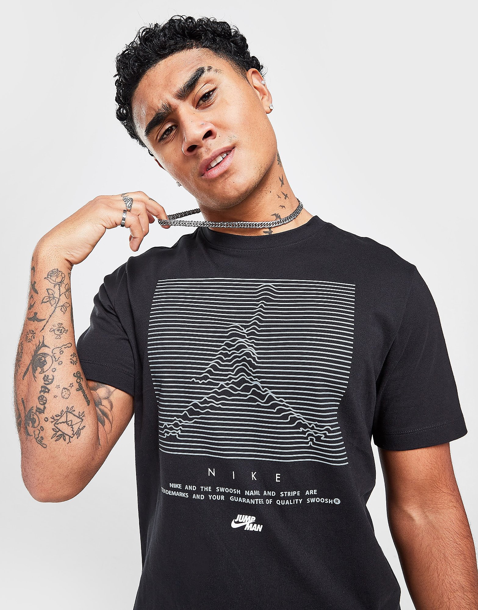 

Jordan Jumpman Front Graphic T-Shirt - Black/White, Black/White