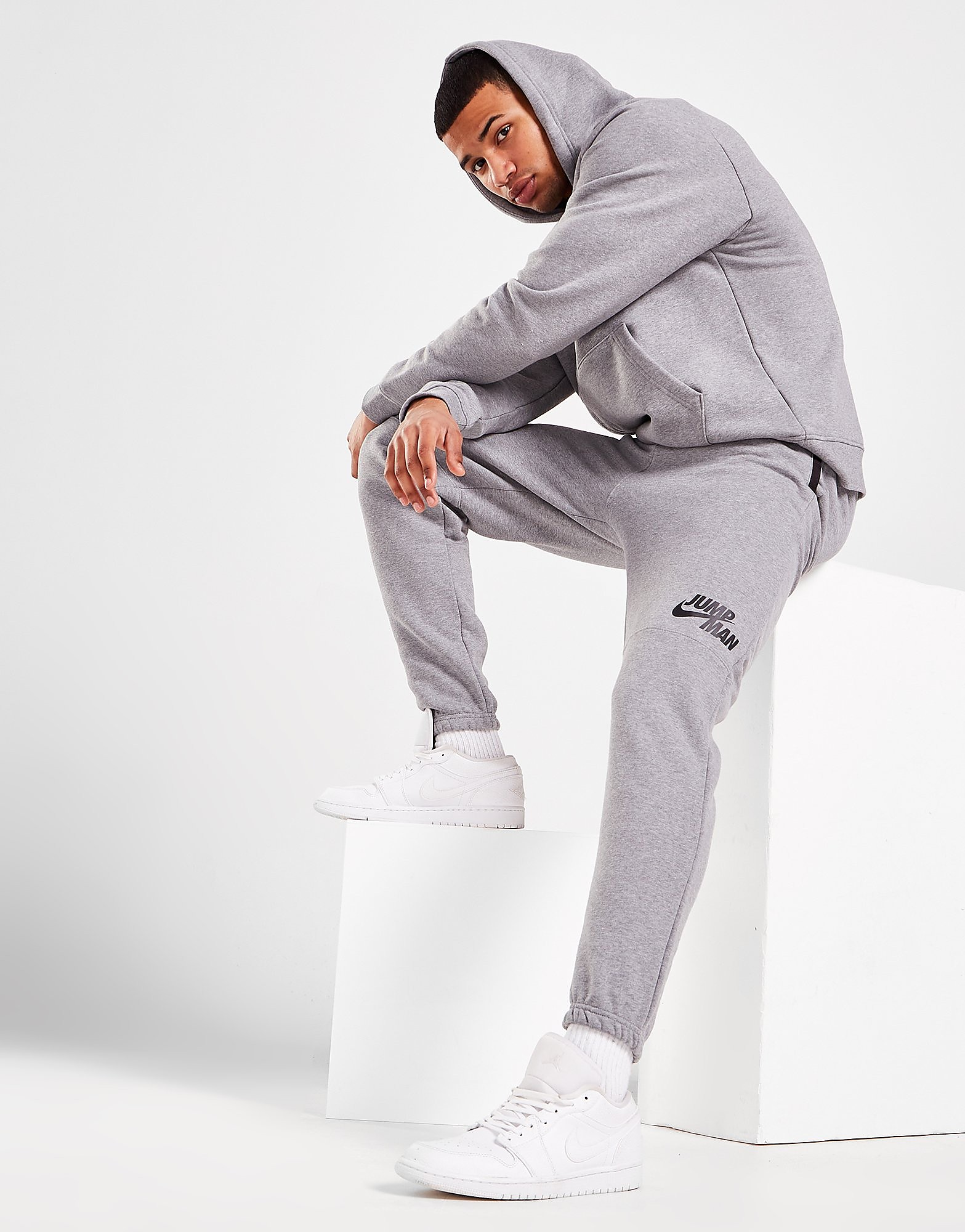 

Jordan Jumpman Fleece Joggers - Dark Grey/Black - Mens, Dark Grey/Black