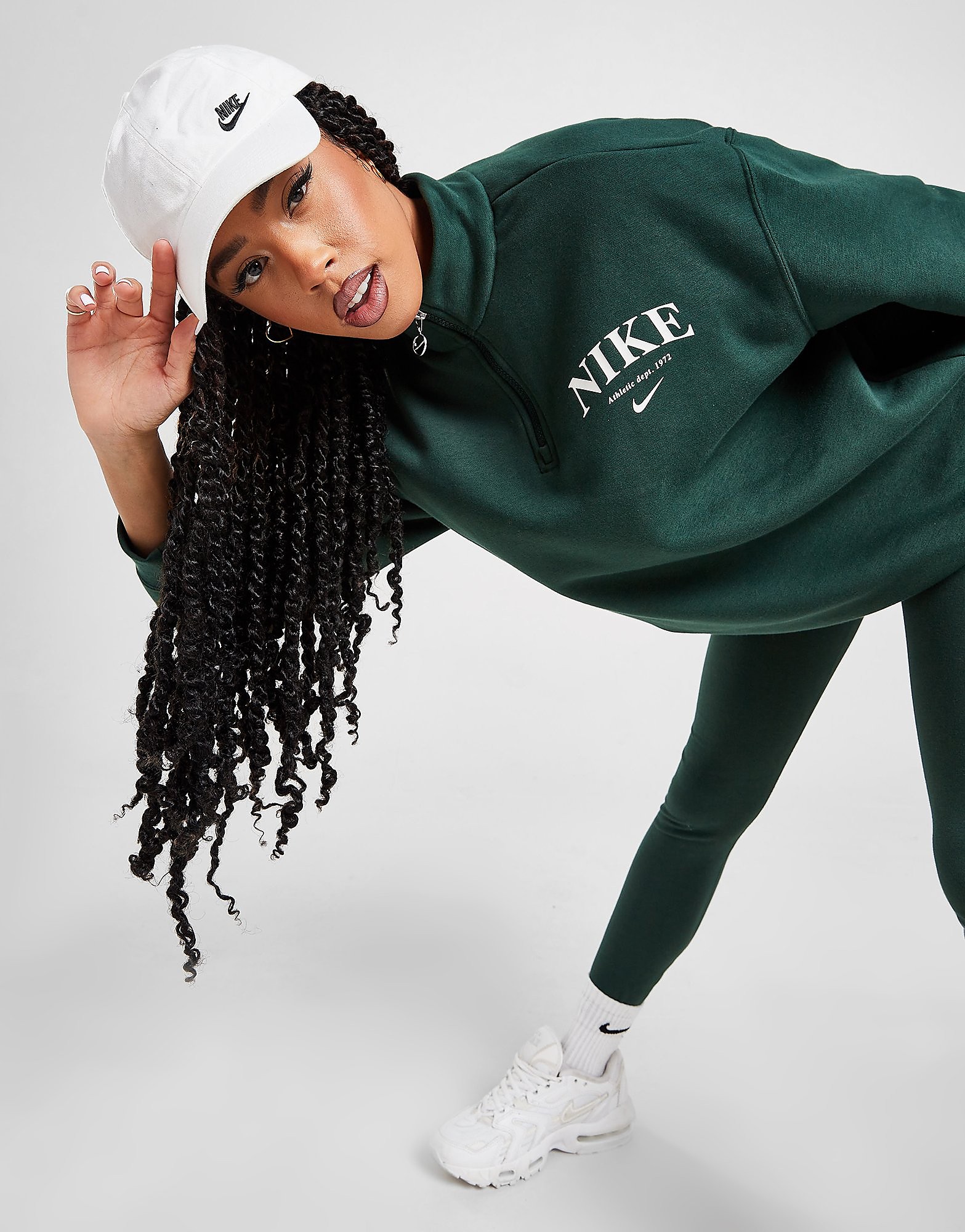 

Nike Varsity 1/4 Zip Top - Pro Green/White - Womens, Pro Green/White