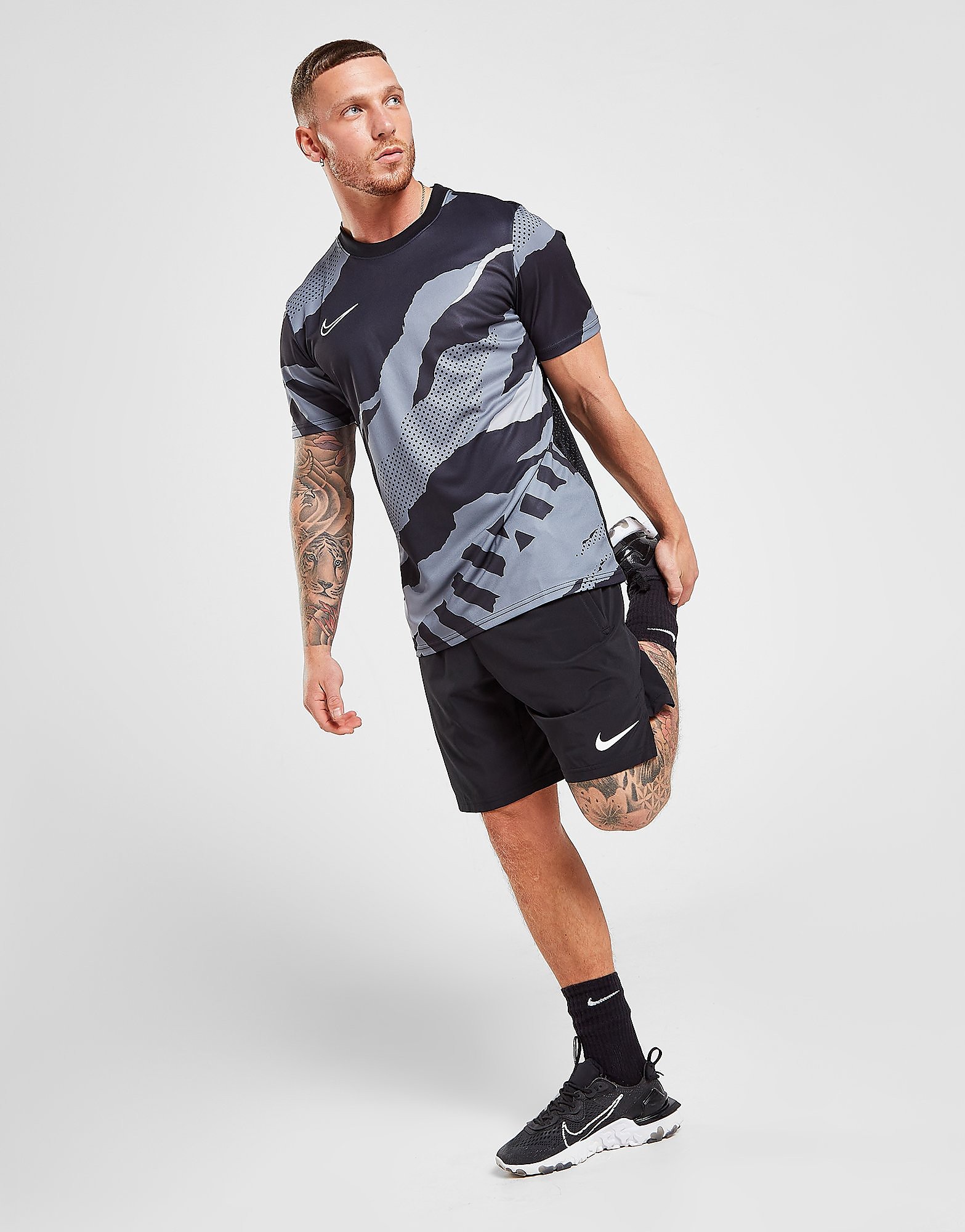 

Nike Flex Vent 8" Shorts - Black/White - Mens, Black/White