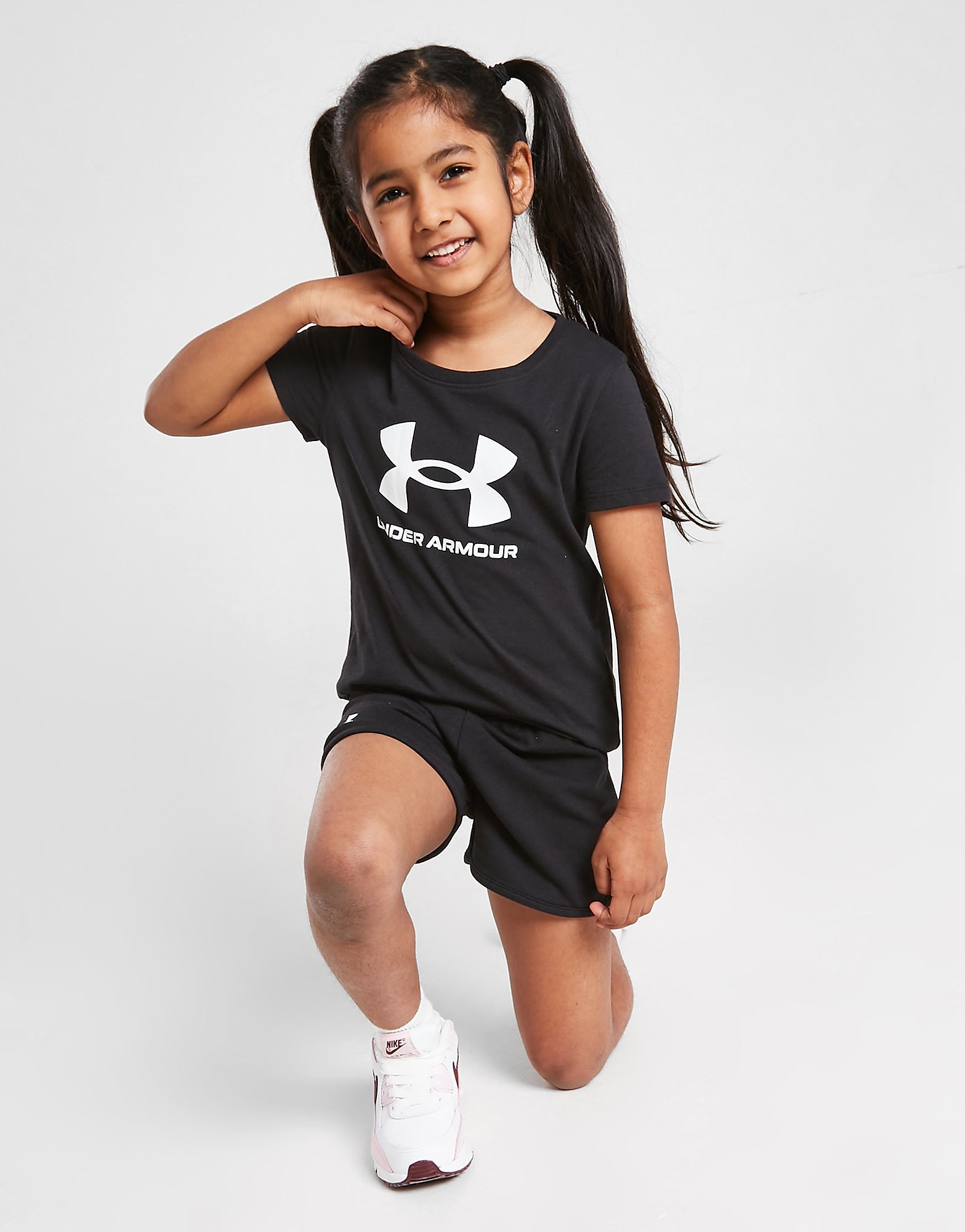 

Under Armour Girls' Logo T-Shirt/Shorts Set Children - Black - Kids, Black